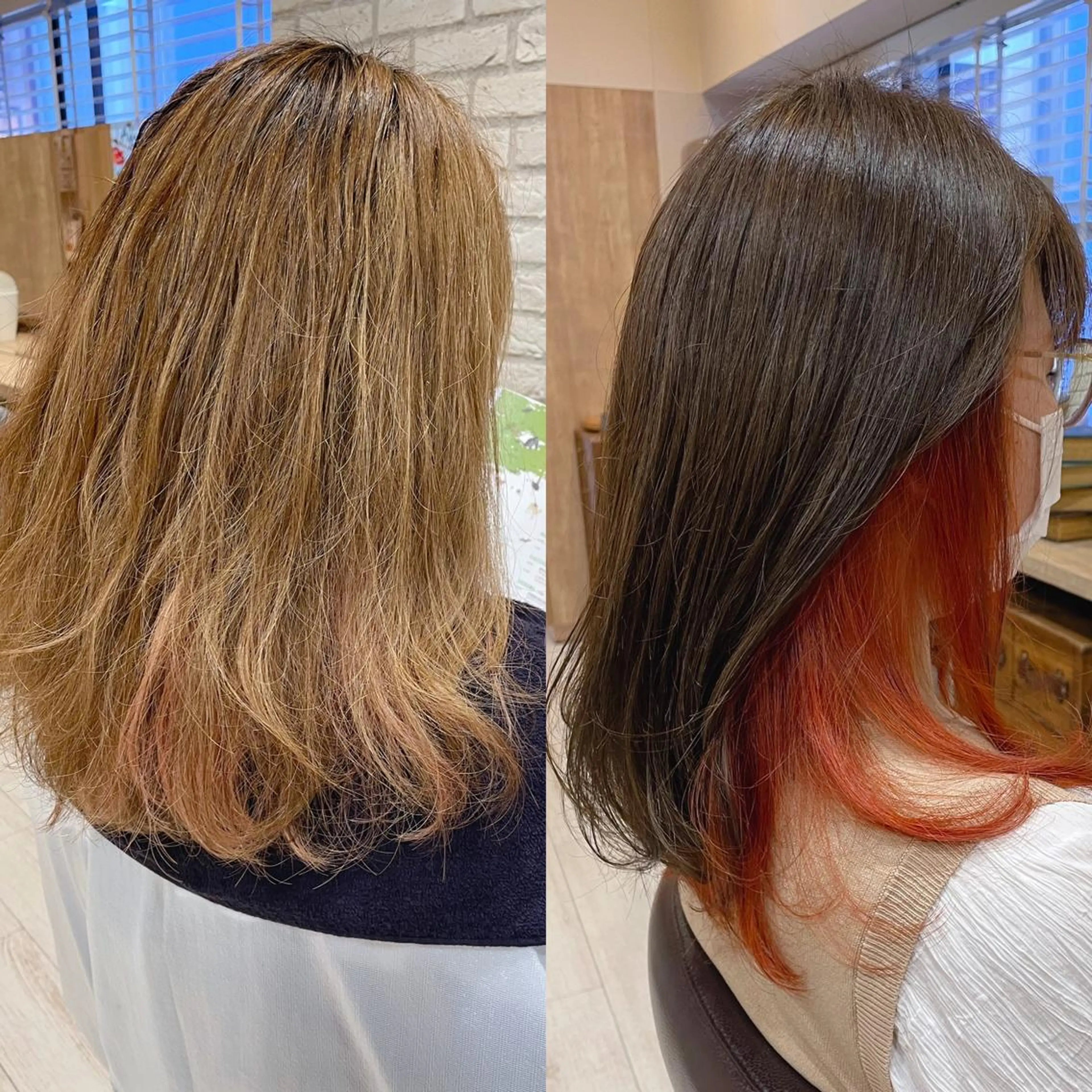 セミロング カラー グレージュ ハイライトカラー ハイライト カット ヘアカラー トリートメント 銀座🌈ケアカラー/ ヘッドスパ /清水のヘアスタイル