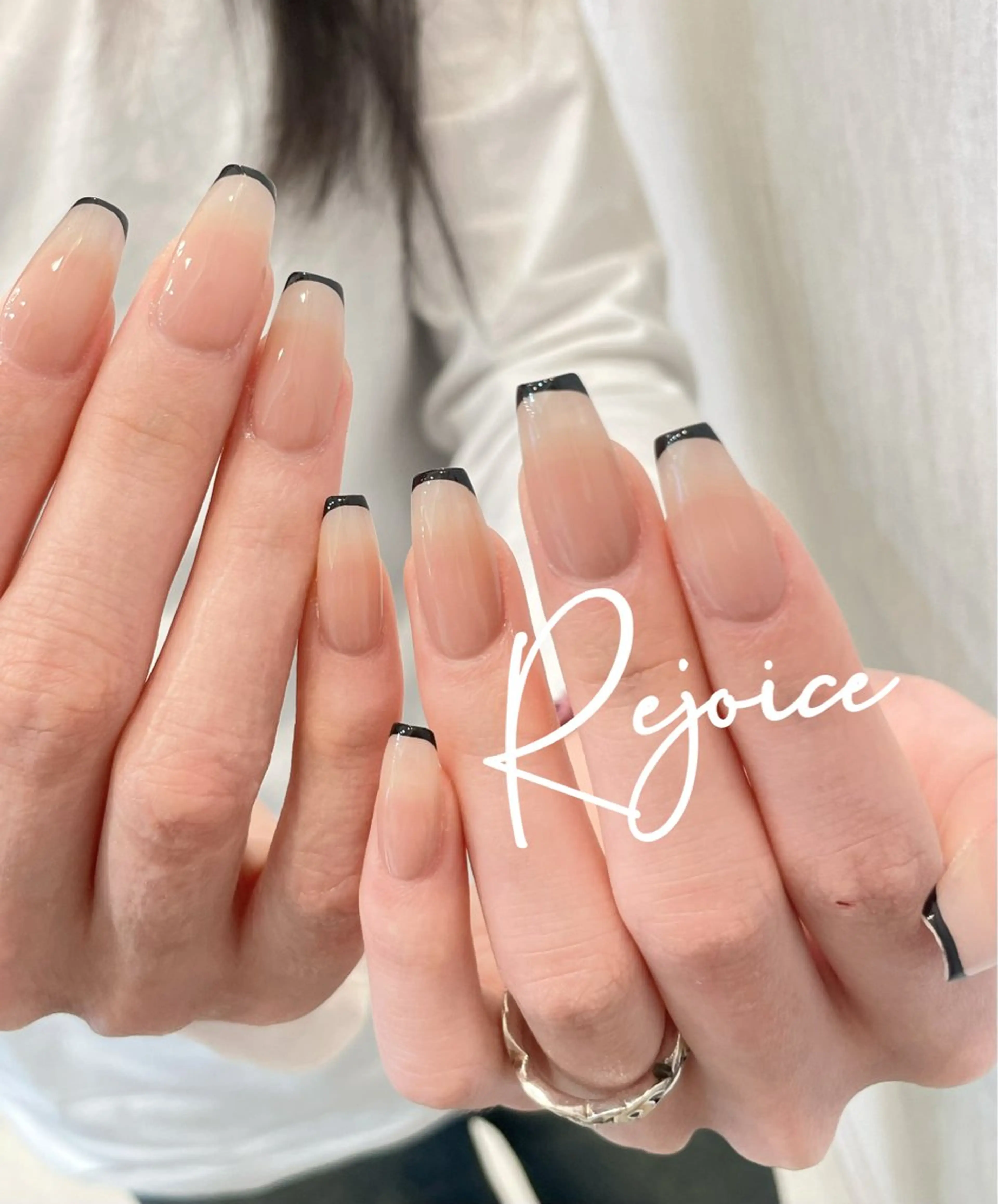 ネイル 長さ出し フレンチネイル ハンドネイル Rejoice Nail Salonのネイルデザイン