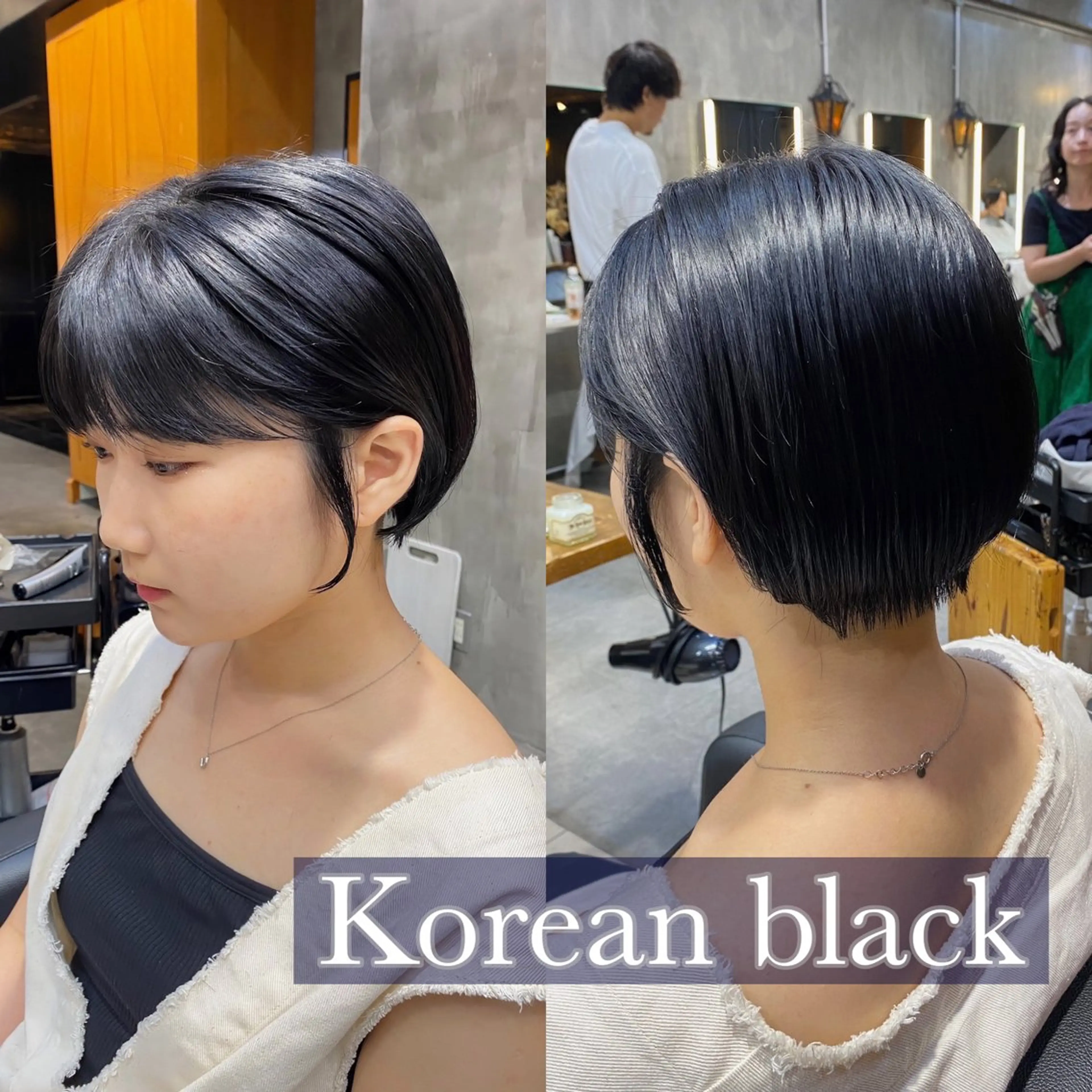 ショート カラー ショートボブ 黒髪 ブルーカラー ブルーブラック ボブ カット ヘアカラー トリートメント ブリーチなしダブル カラー🧸🐺陽介のヘアスタイル