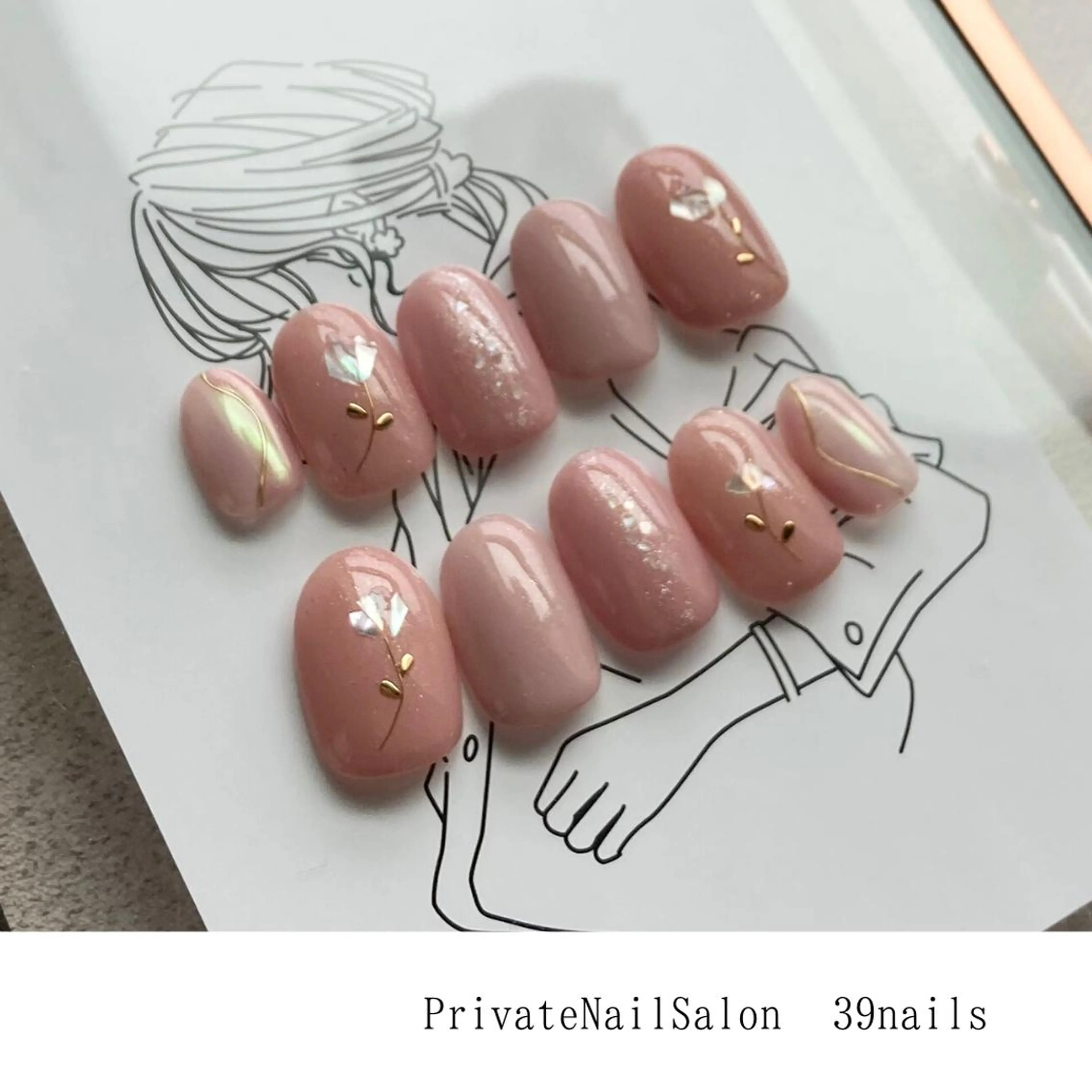 ネイル フラワーネイル ラメ(グリッター) ピンク 39-nails EharaMikuのネイルデザイン