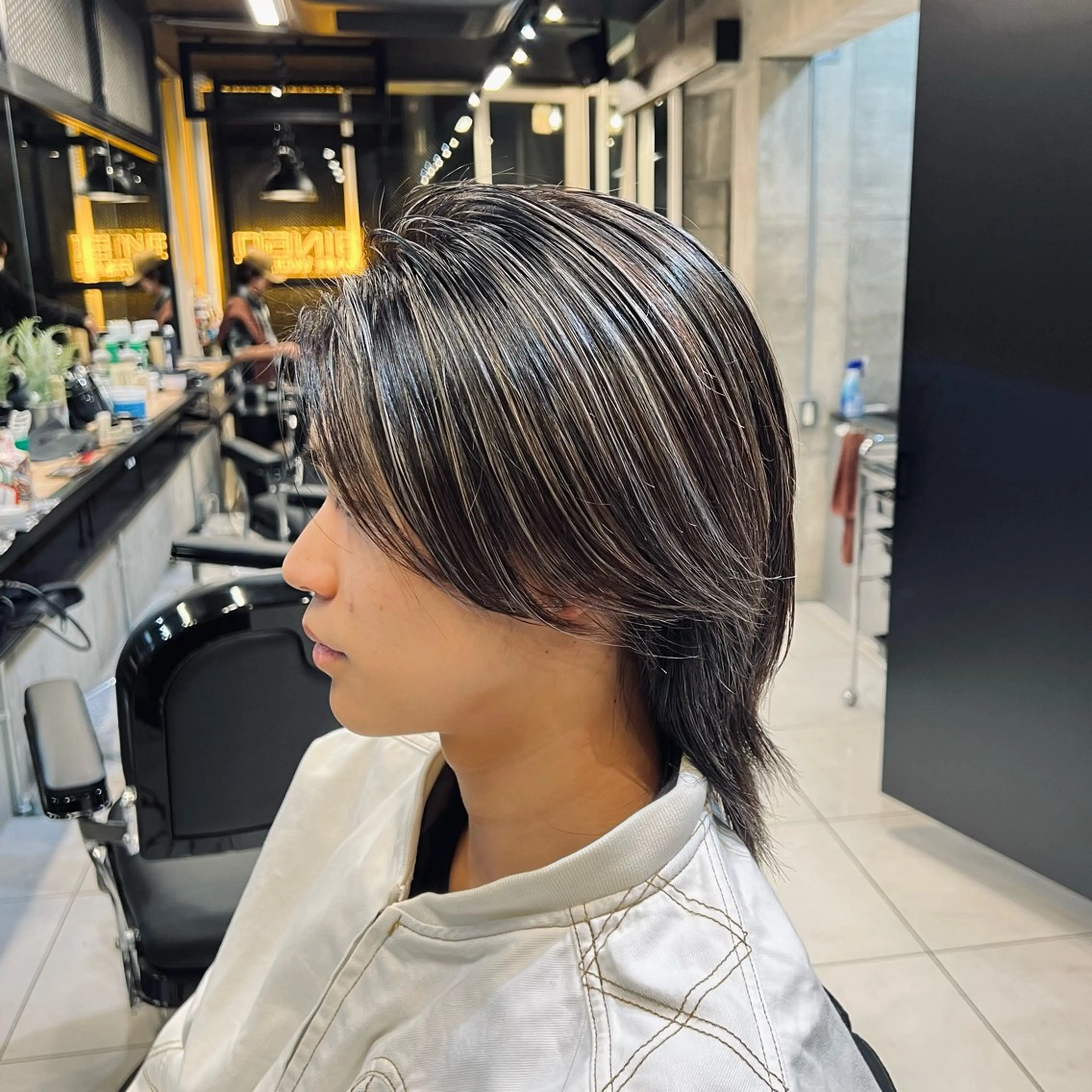 メンズ メンズハイライト メンズメッシュ カット ヘアカラー トリートメント メンズ特化/パーマ/ ハイライト/竜成のヘアスタイル