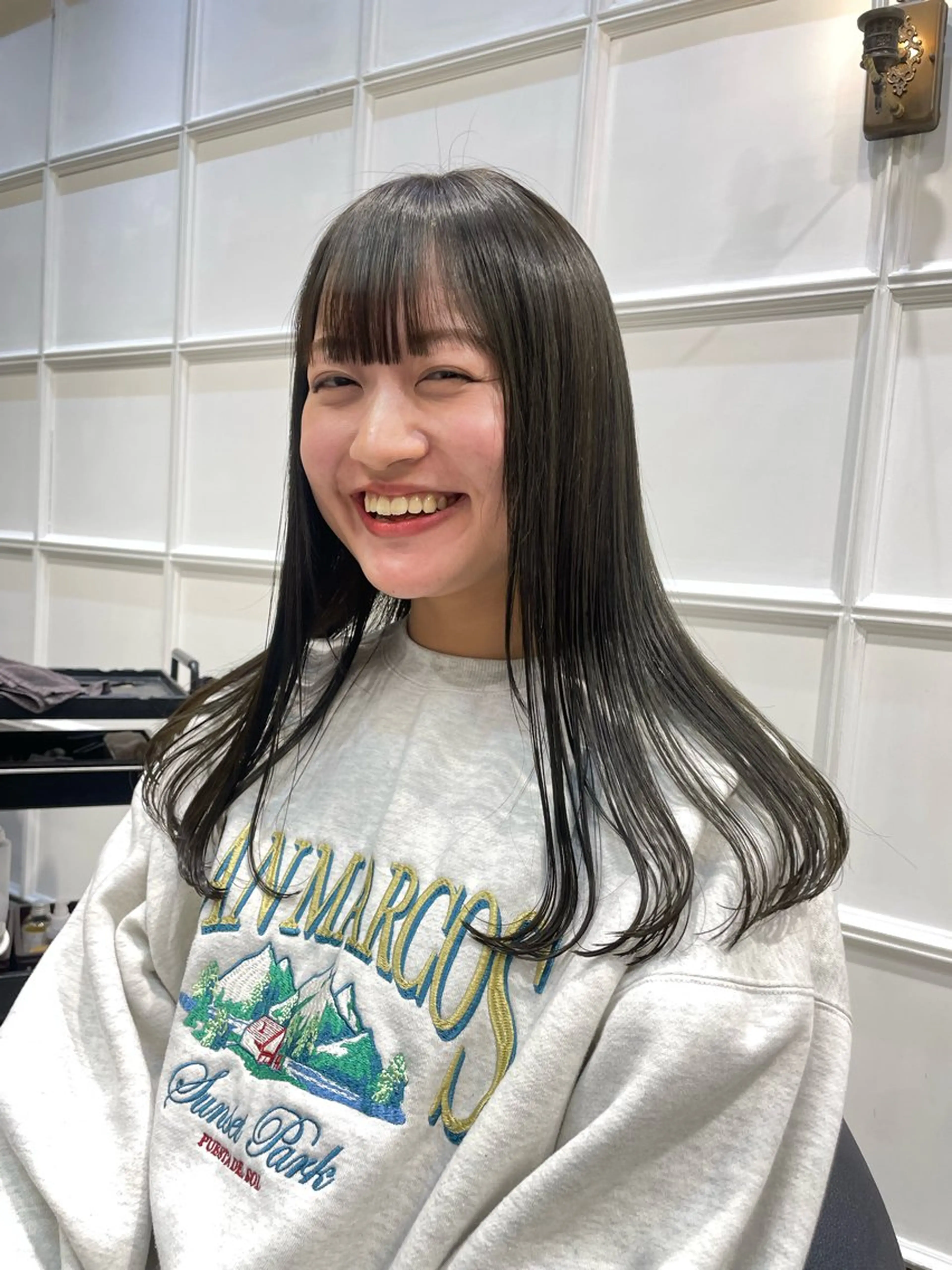 ロング カラー パーマ ヘアアレンジ レイヤー/ 透明感カラー/マドカのヘアスタイル