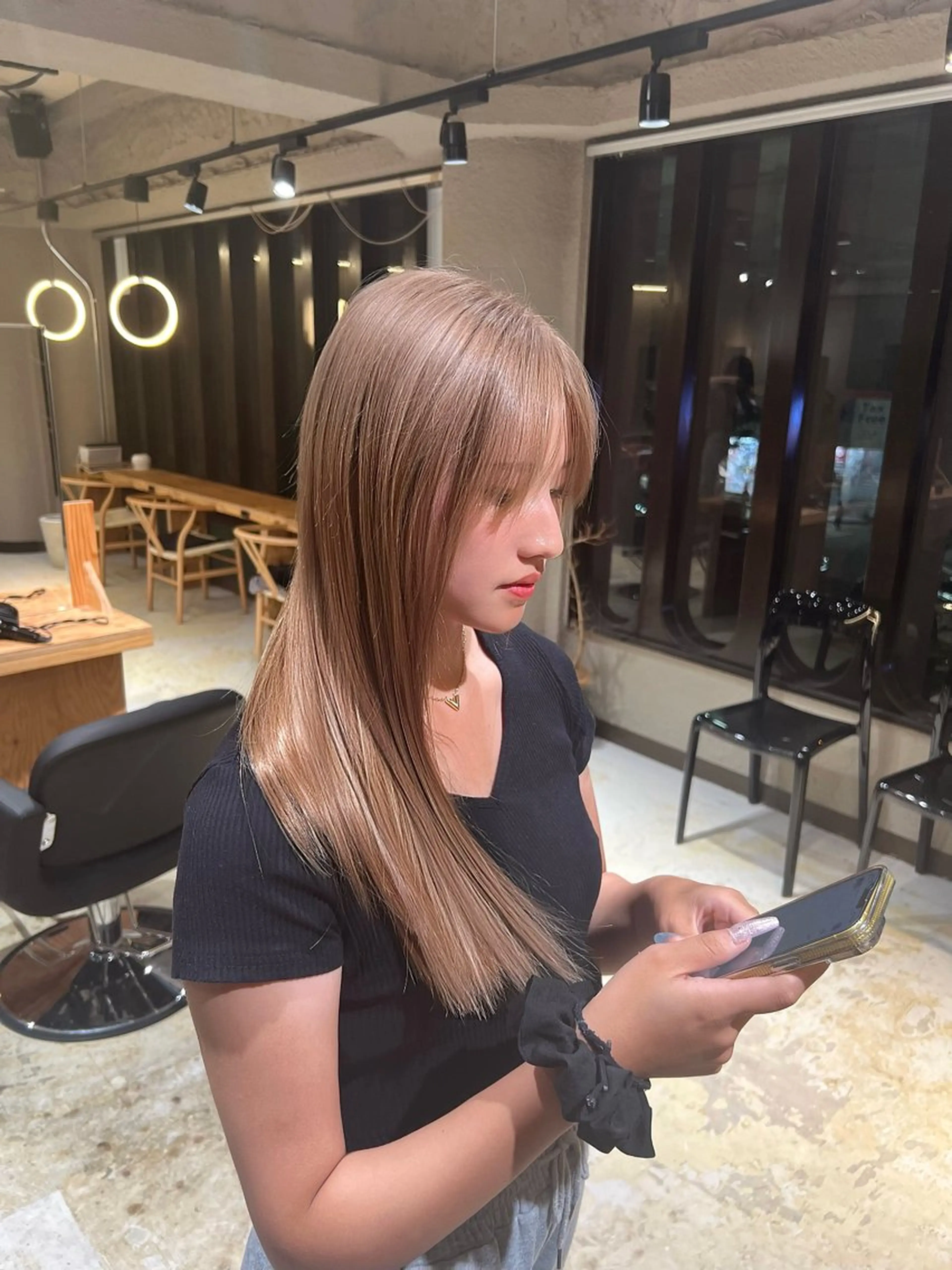 セミロング カラー トリートメント 💖難波レイヤー カット💖ツバサのヘアスタイル
