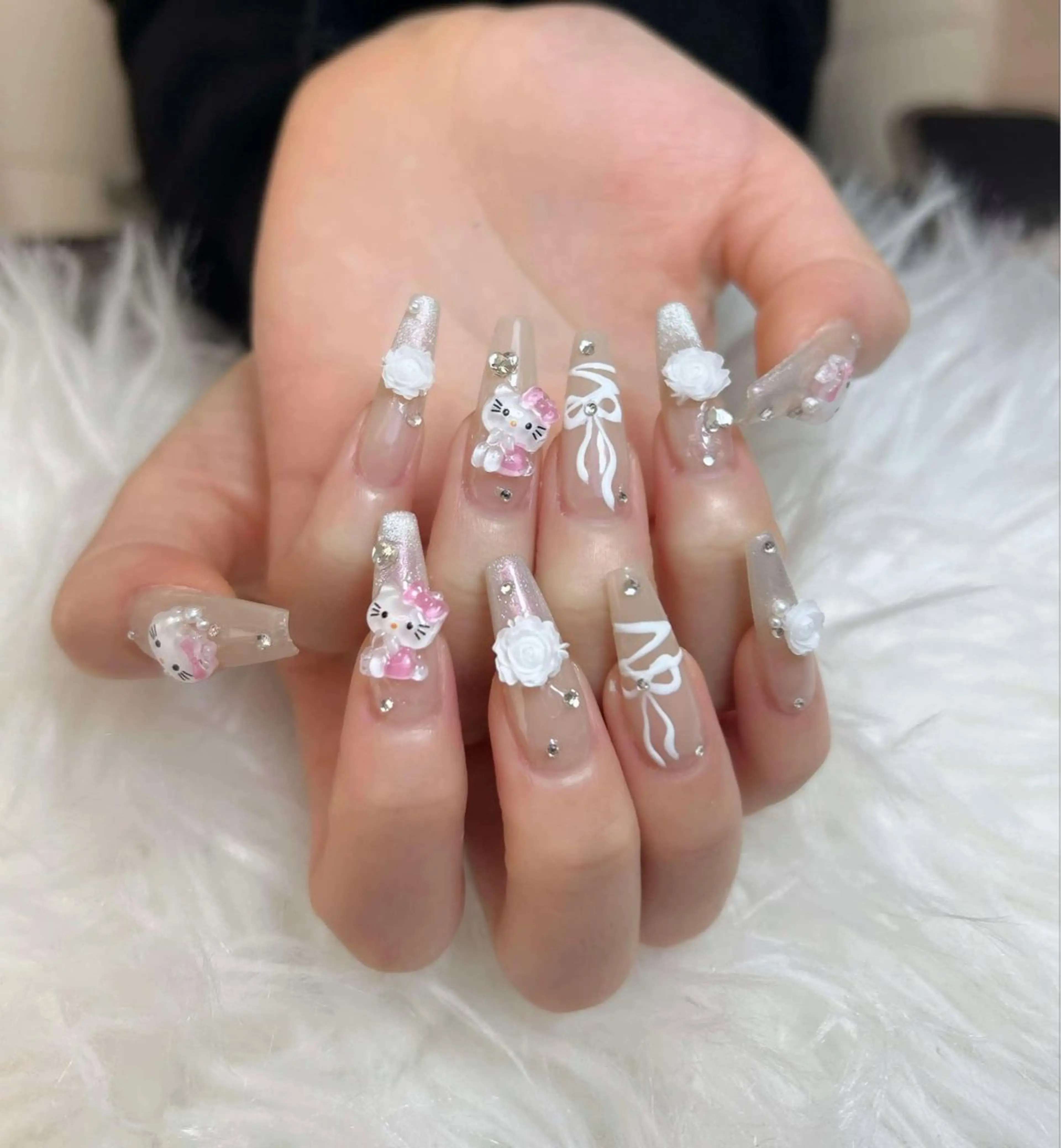 ネイル 長さ出し フットネイル フレンチネイル 韓国ネイル ロングネイル Lee _nailのネイルデザイン