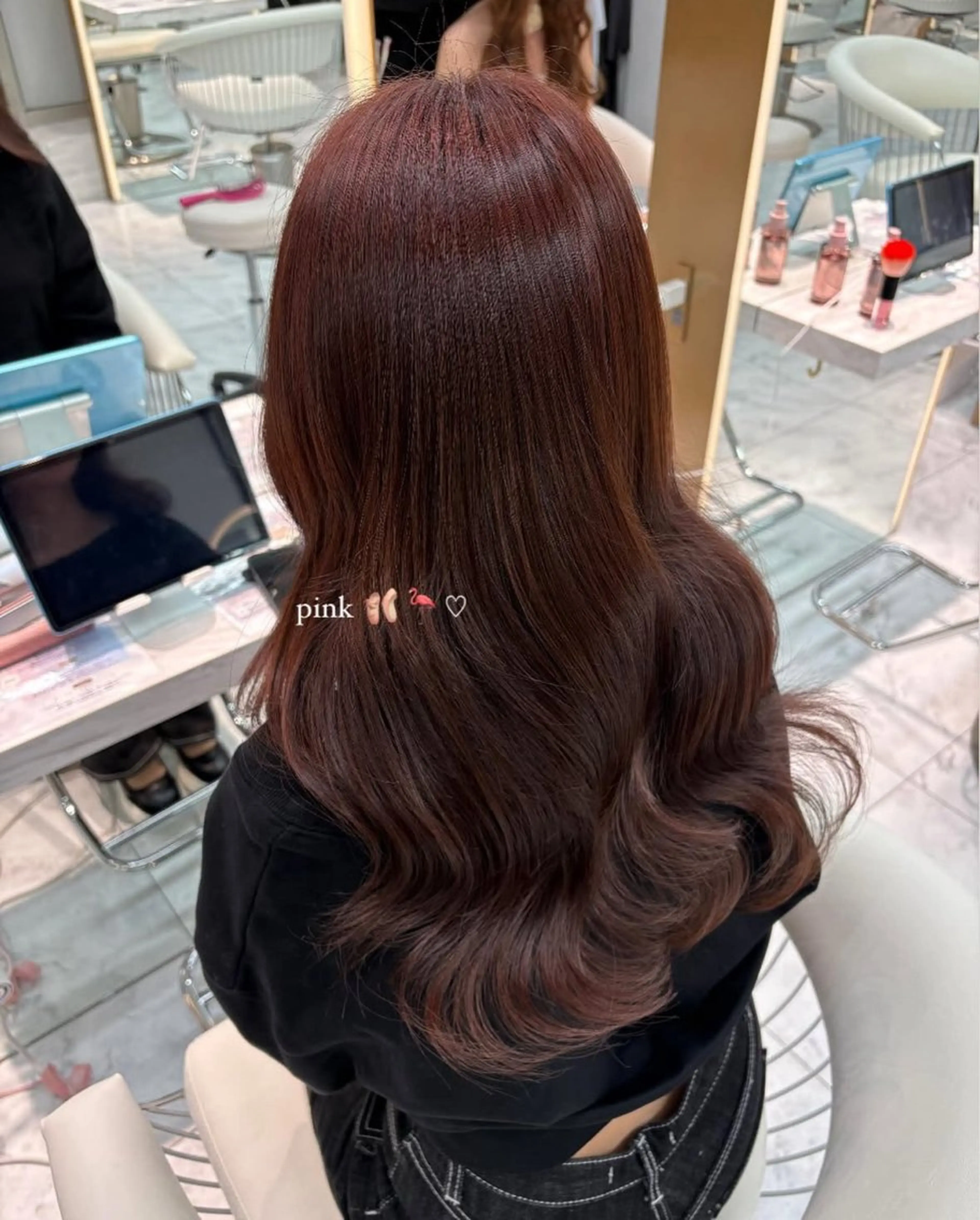 ロング カラー ピンクカラー 韓国風ヘア sayaka /西新🛋のヘアスタイル