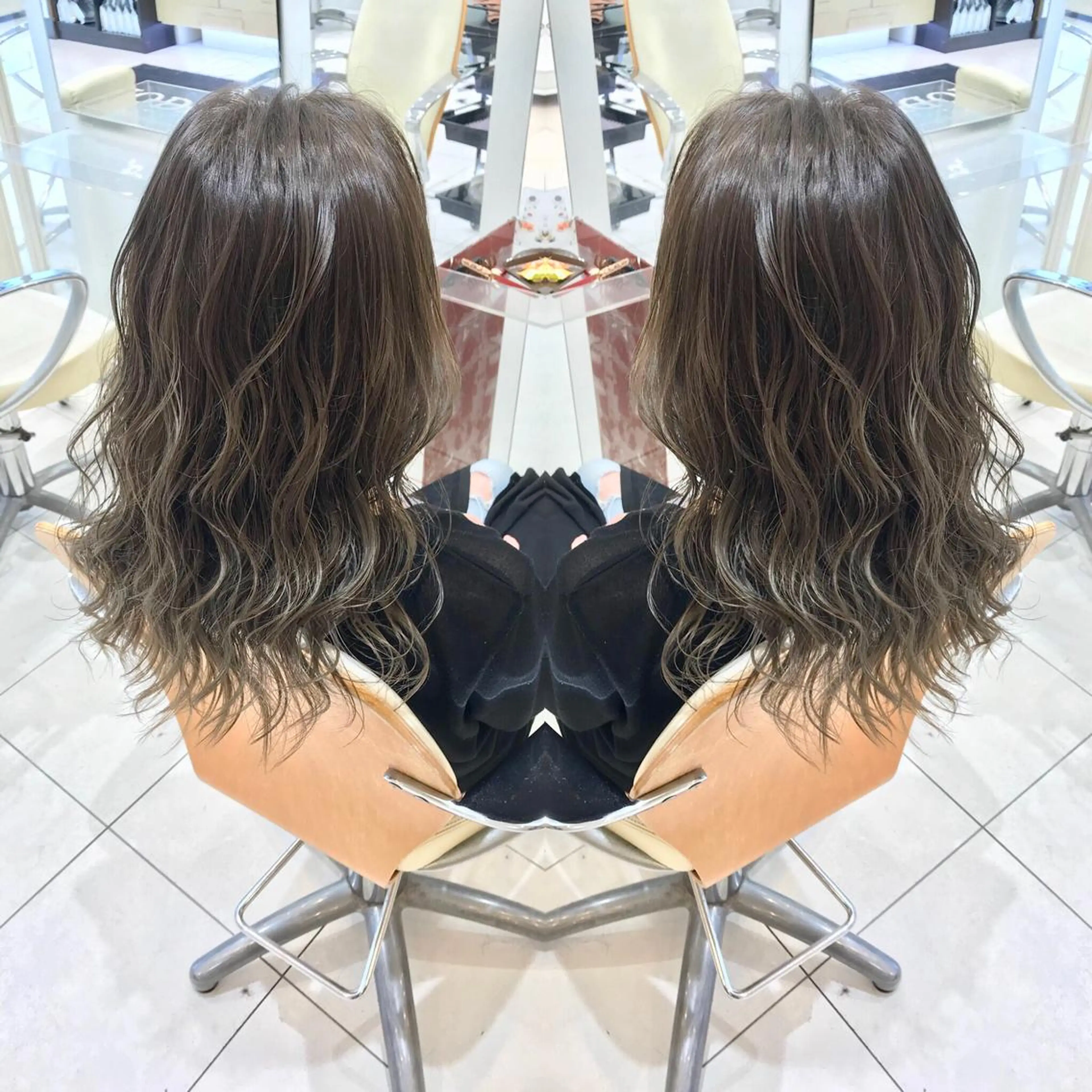 ミディアム カラー グレージュ ハイライトカラー ハイライト カット トリートメント D.log 大和西大寺店所属・川崎 雅大のヘアスタイル