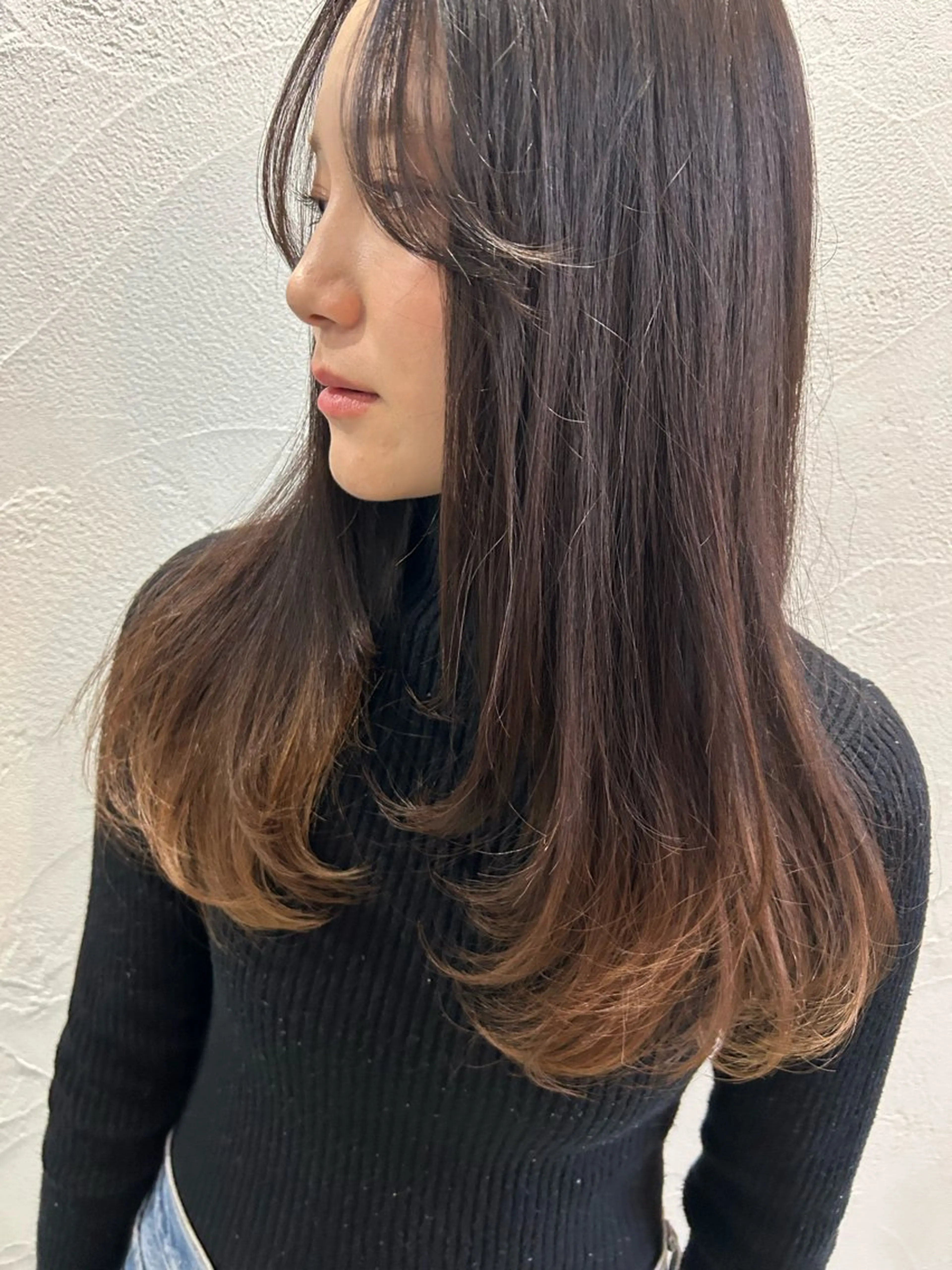 セミロング カット ヘアカラー トリートメント 剣持友希/高崎 ifh iizukaのヘアスタイル