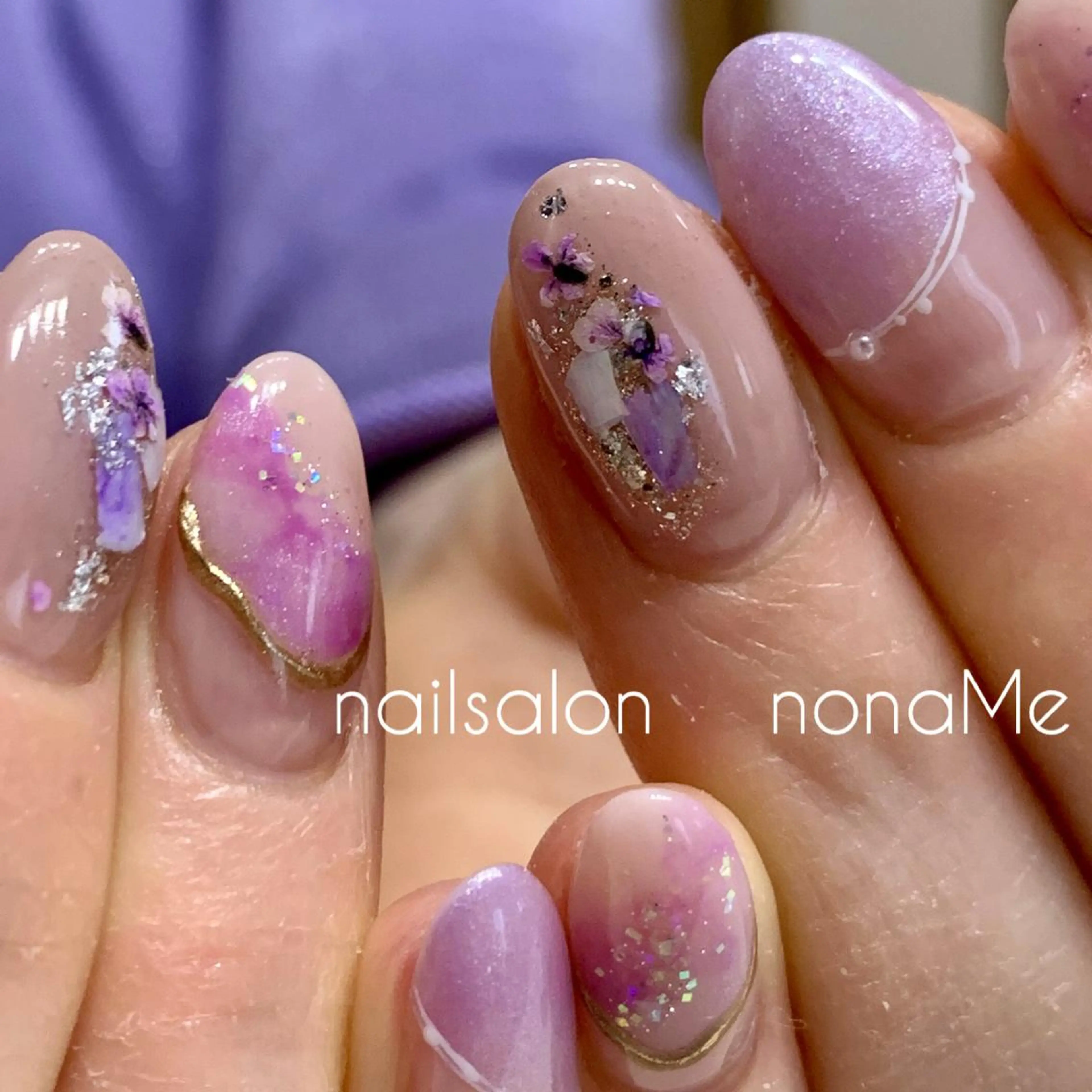 ネイル アートネイル ニュアンスネイル nonaMe 森のネイルデザイン