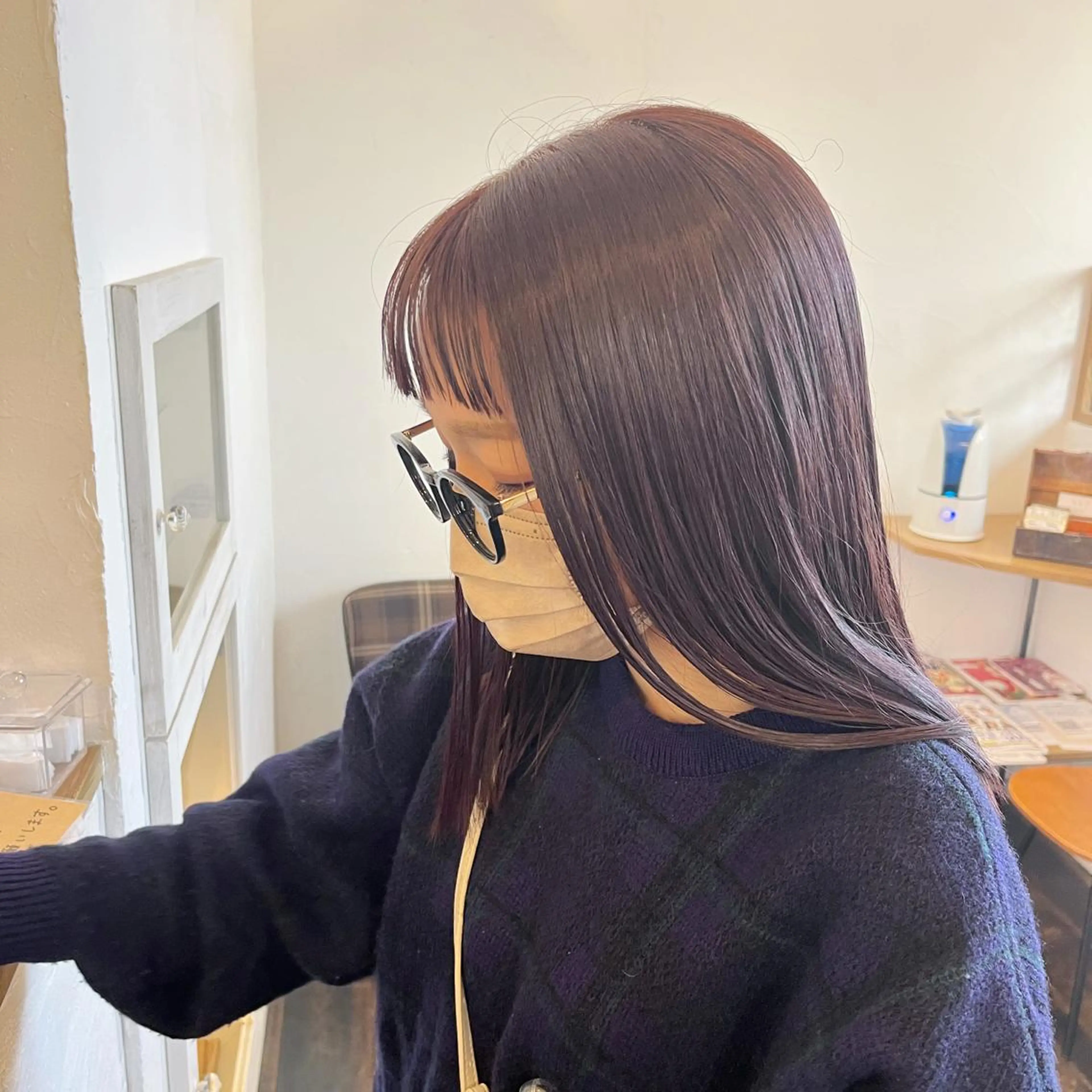 ミディアム カラー ブリーチ ブラウンカラー ブリーチなしカラー ピンクカラー ピンクブラウン 伊藤ゆかり/髪質改善 /透明感カラーのヘアスタイル