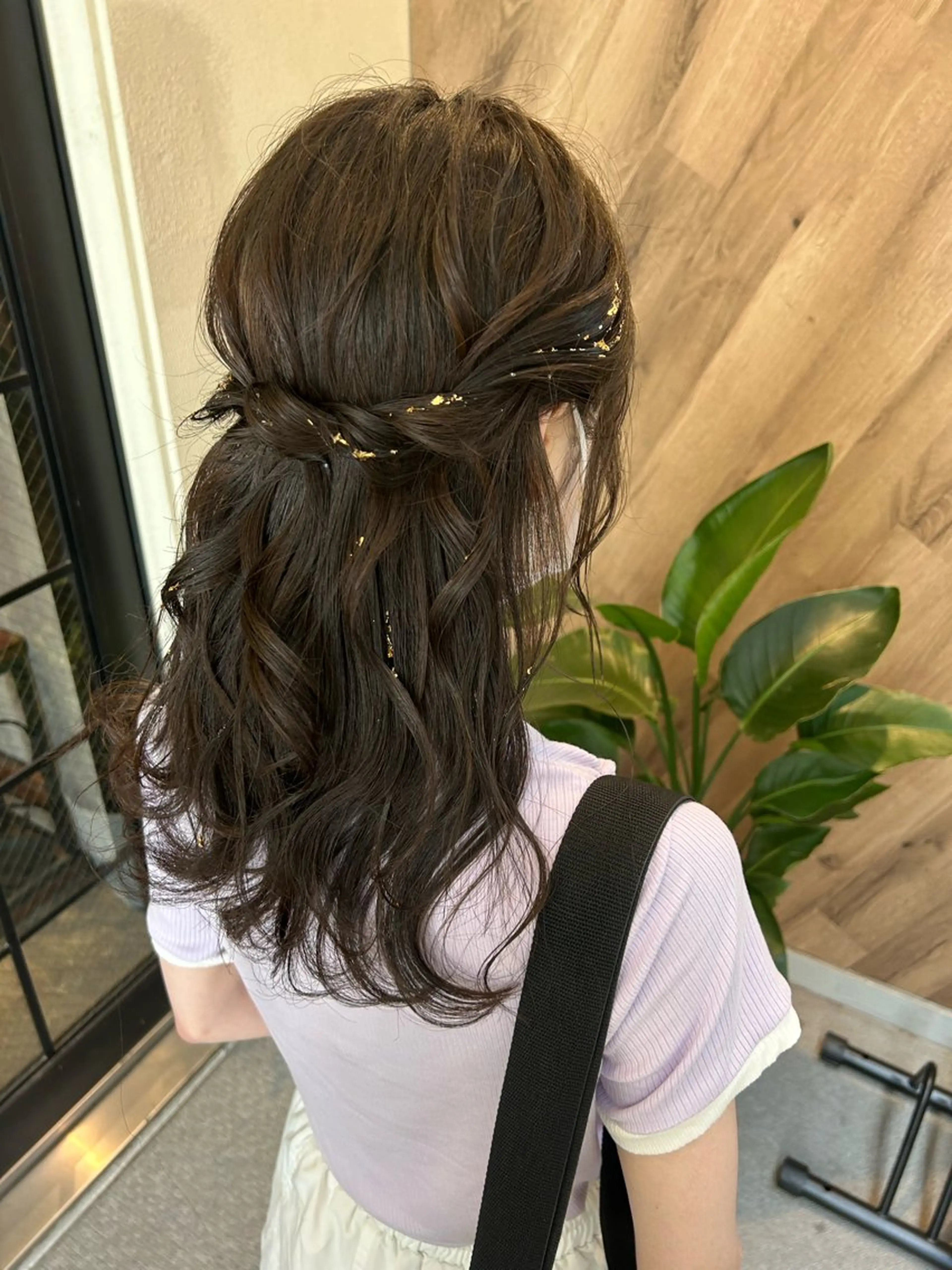 ロング ヘアアレンジ ハーフアップ ヘアセット 飯塚 沙衣のヘアスタイル