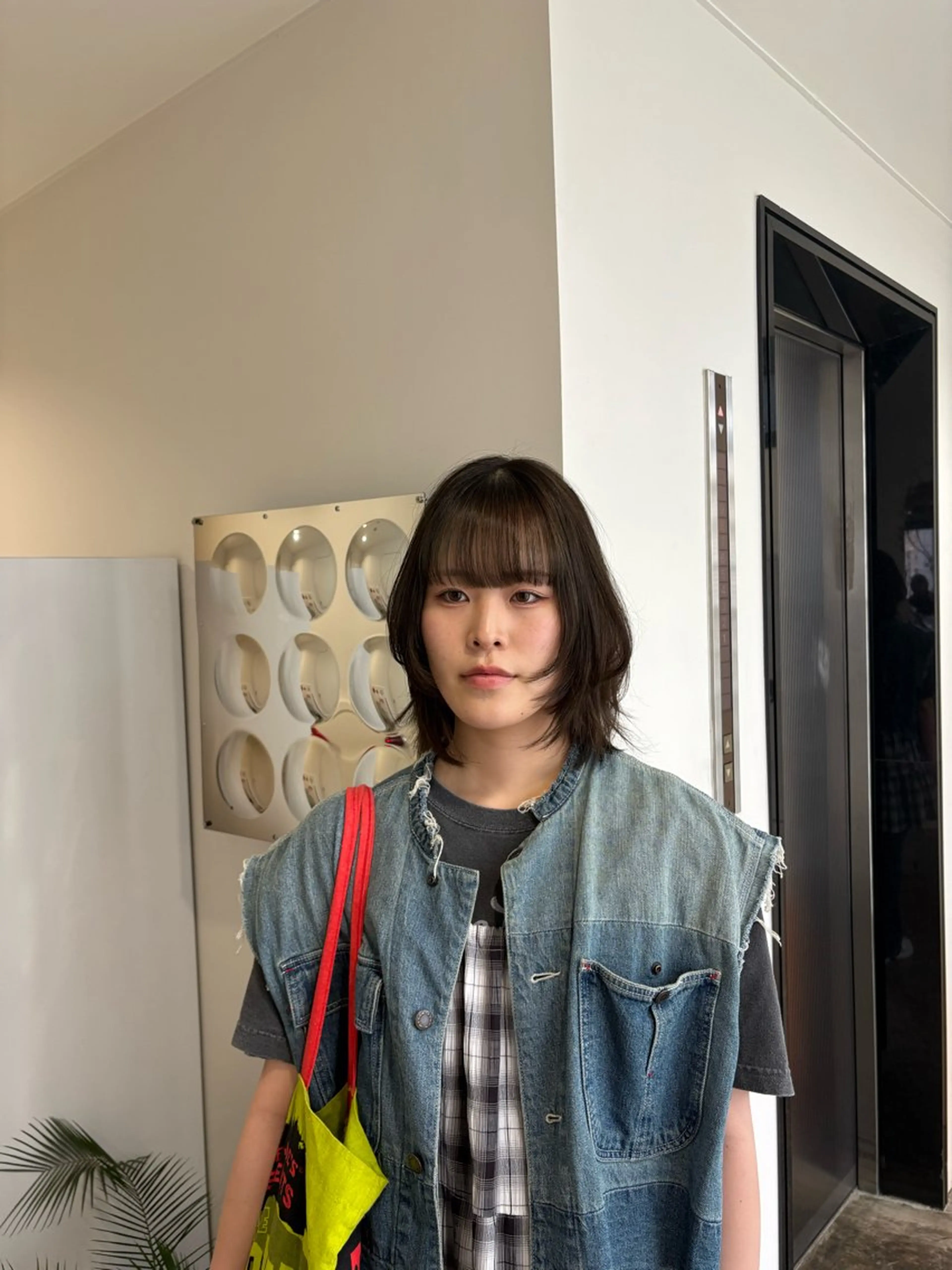 ミディアム ウルフカット カット ヘアカラー トリートメント ヨシノ　ヒメカ /大阪美容室のヘアスタイル