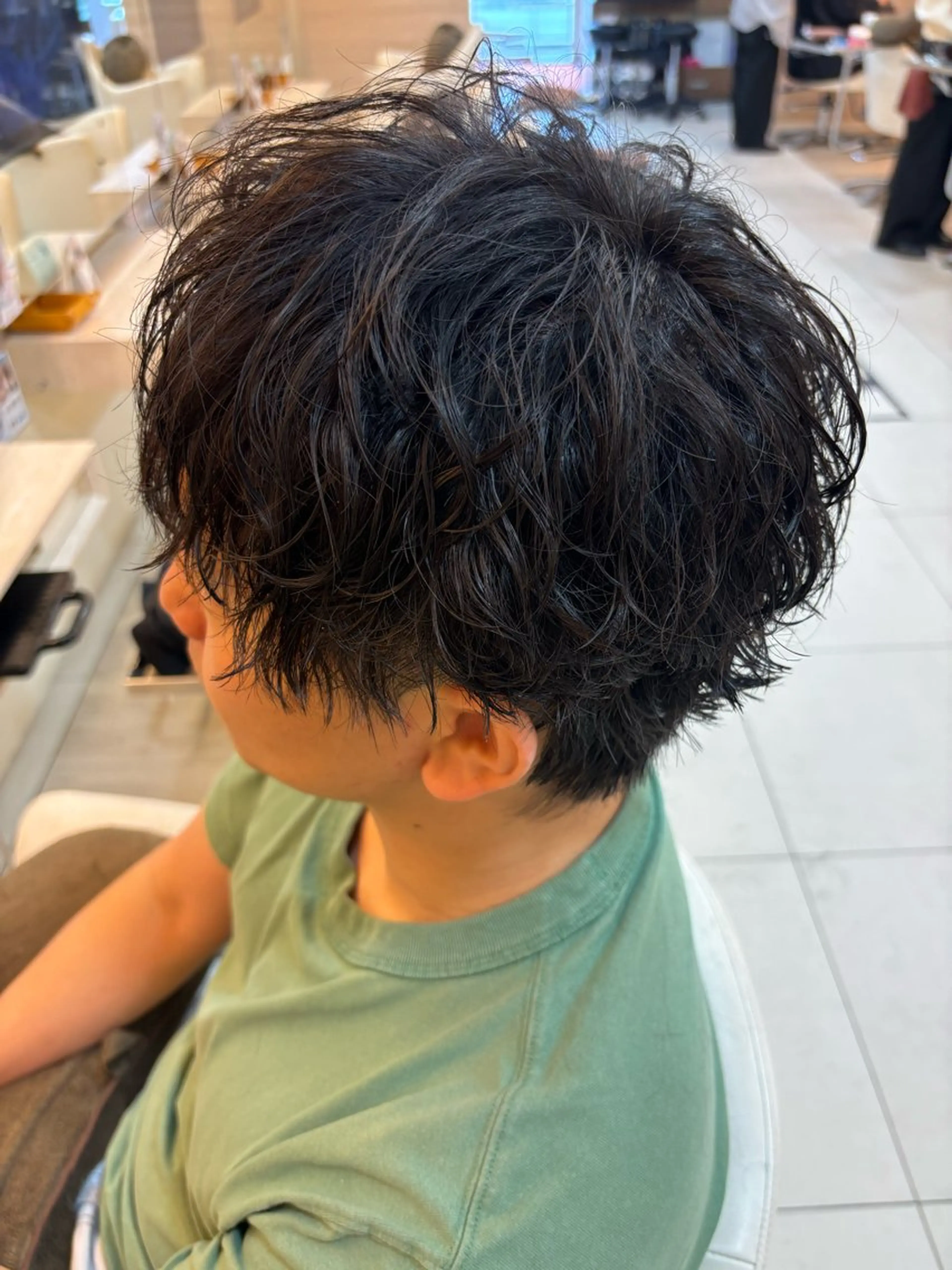 ショート カラー パーマ ヘアアレンジ メンズ キッズ マッシュウルフ マッシュ 波巻きパーマ メンズウルフカット ショートヘア 🫧Selene SHOGO🫧のヘアスタイル