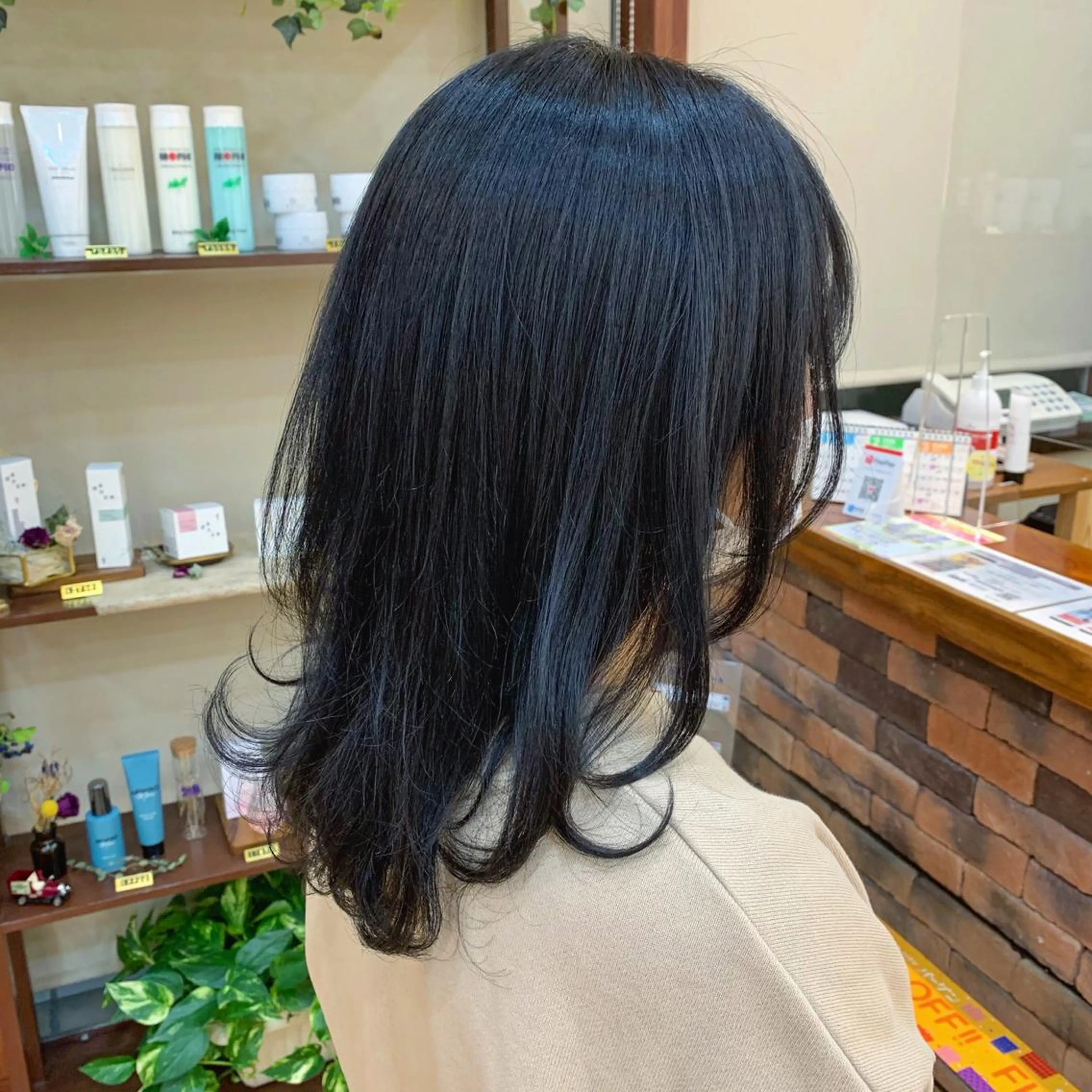 セミロング カラー ブルーカラー 透明感カラー 安齋 大樹 /くびれショートのヘアスタイル