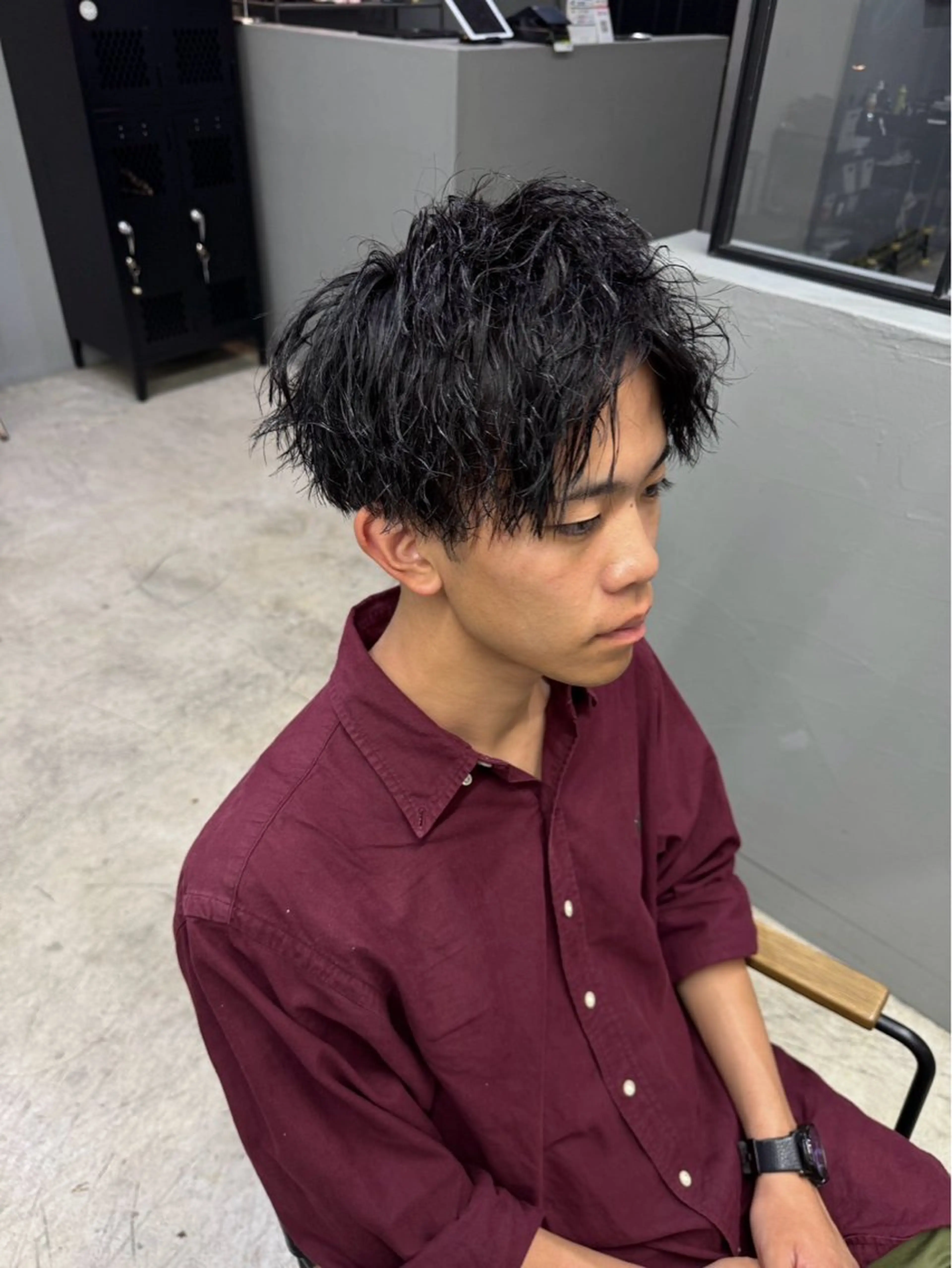 ショート パーマ メンズ カット パーマ メンズ専門サロン wokeのヘアスタイル