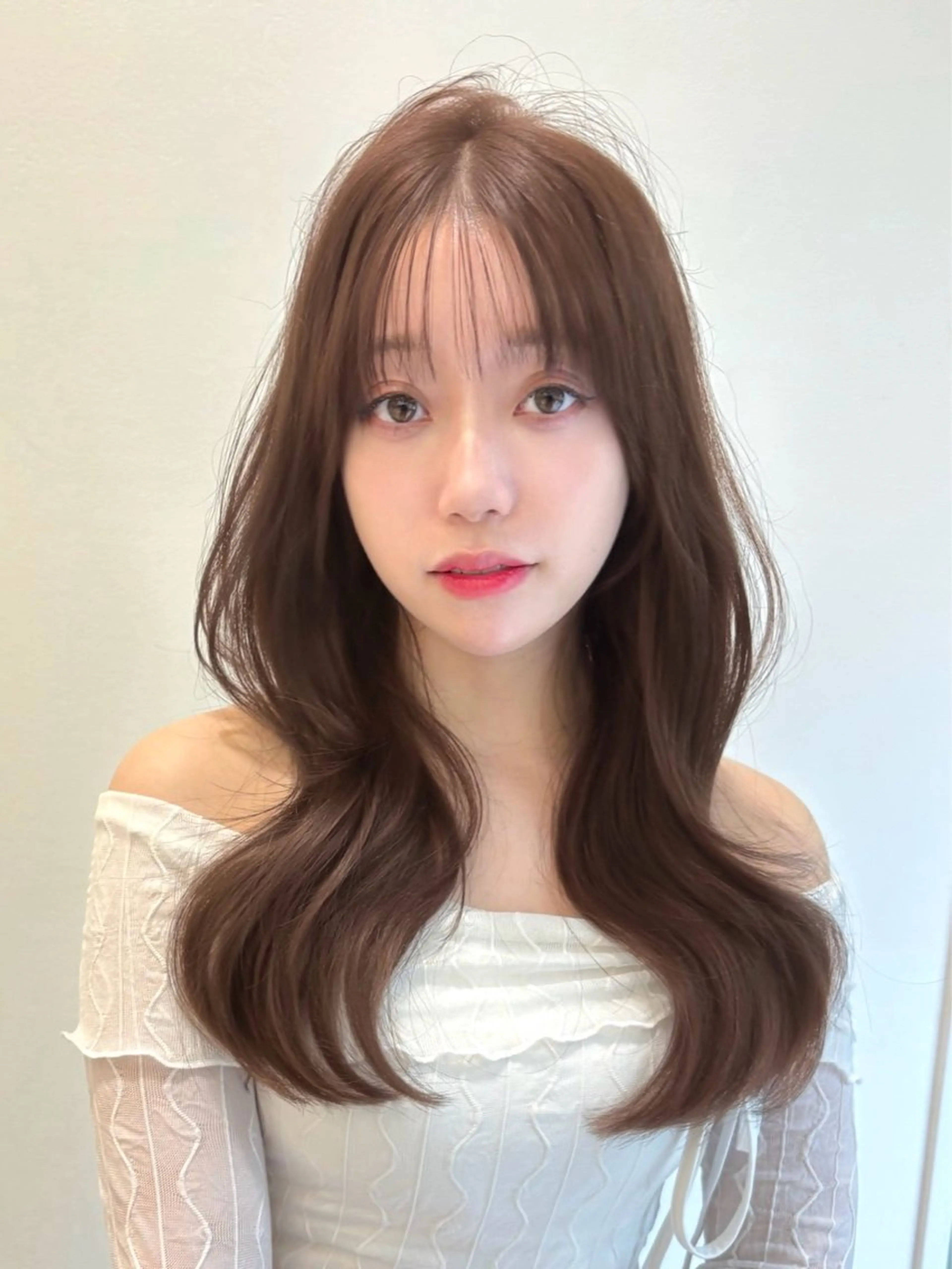 ロング カラー カット ヘアカラー ヘアセット 🤎大人かわいい🤎 韓国レイヤー🤎力丸のヘアスタイル
