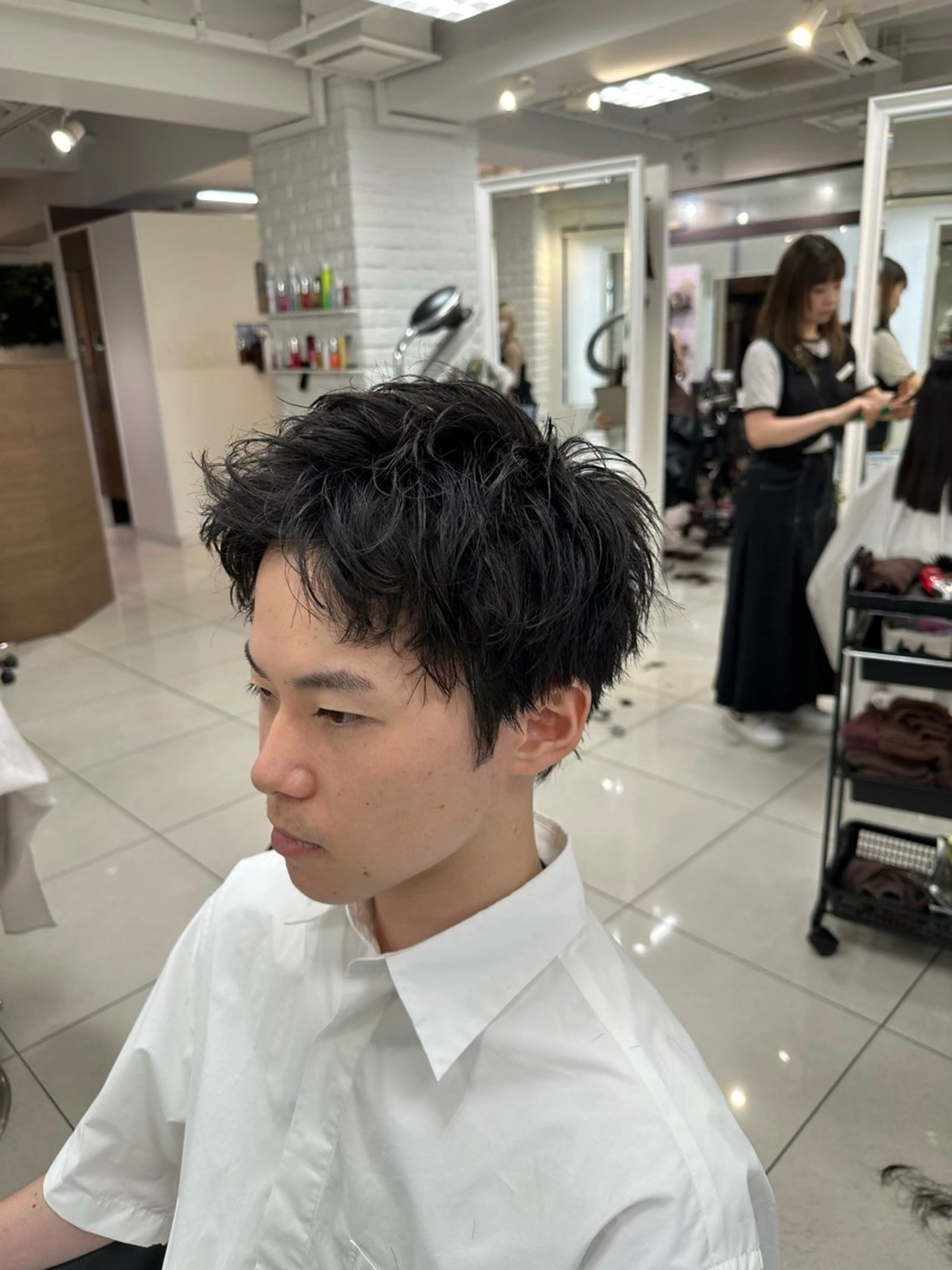 メンズ カット パーマ スパイキーショート パーマ🔥ritaのヘアスタイル