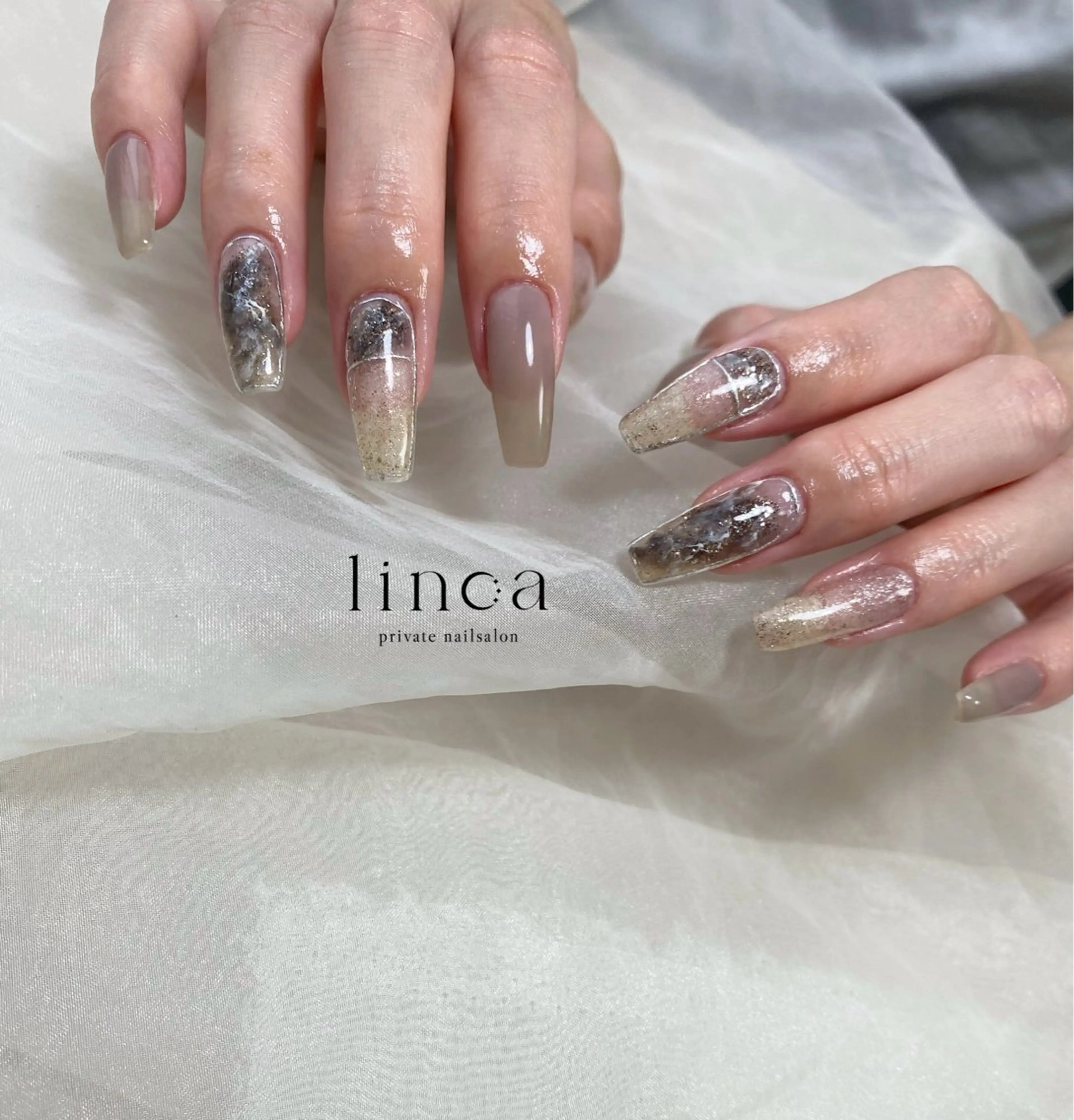 ネイル 大理石ネイル(マーブル) ハンドネイル ハンドケア linoa nailのネイルデザイン