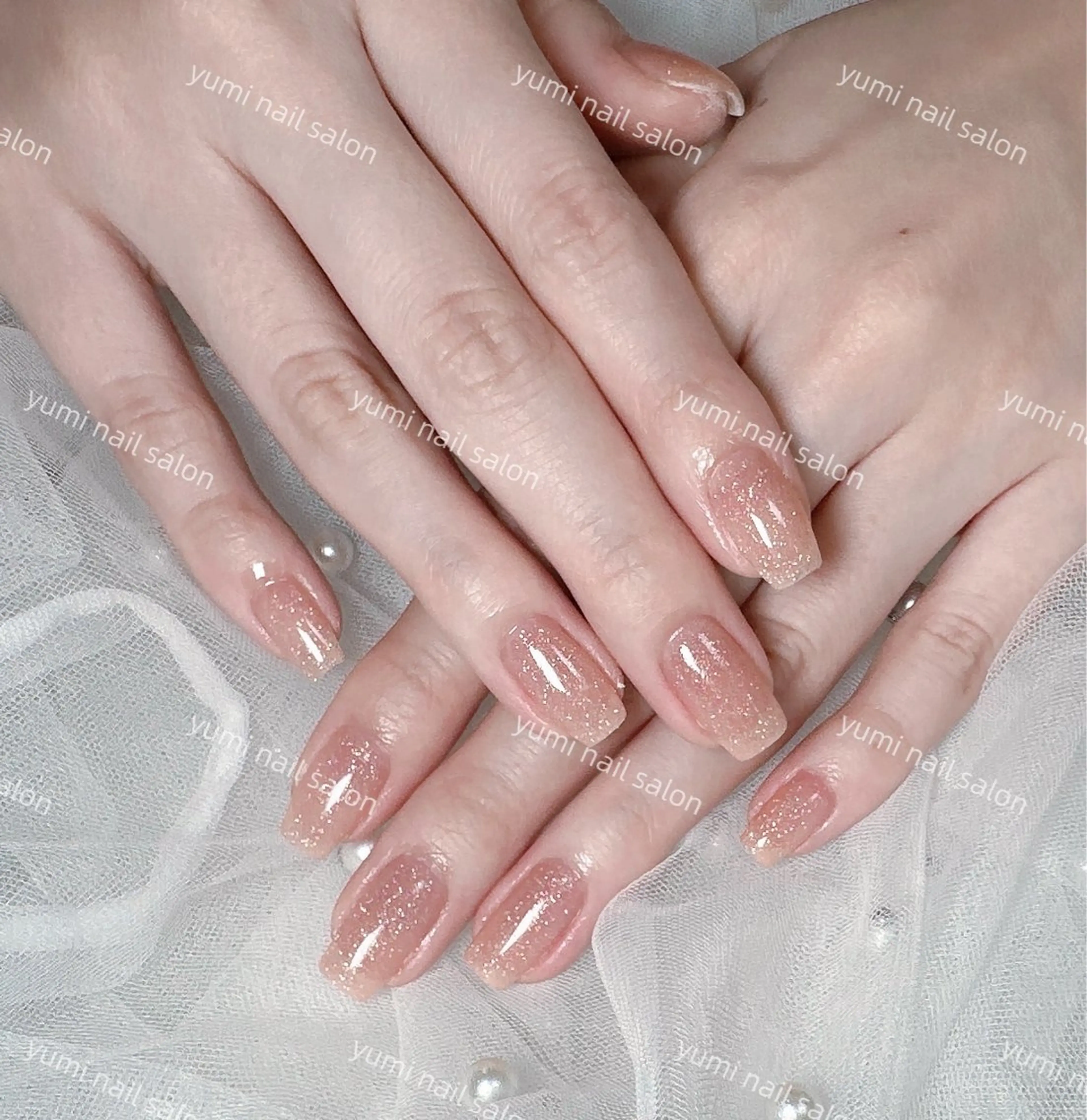 ネイル Yumi ジェル& チップ長さだしのネイルデザイン