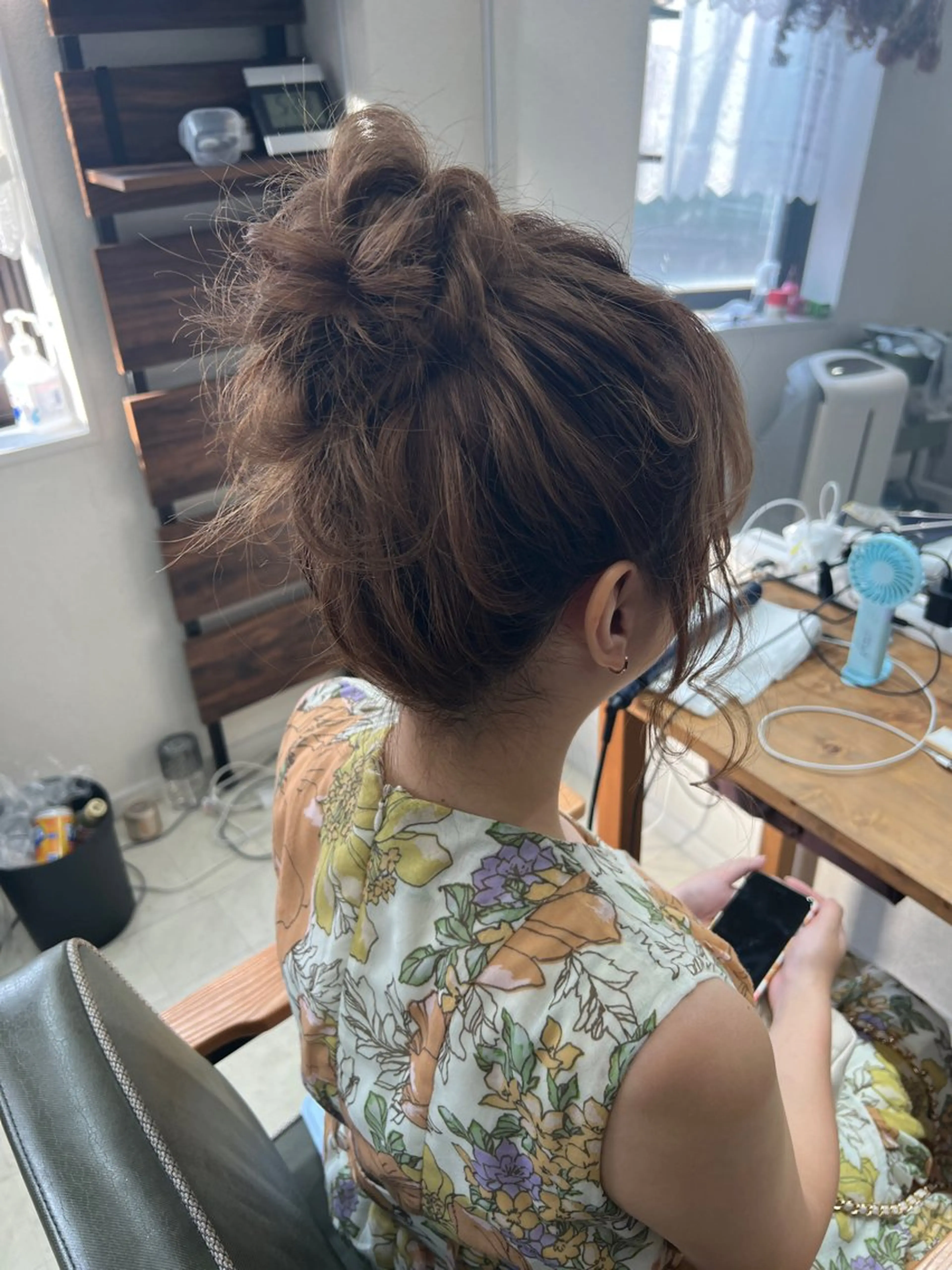 セミロング ヘアアレンジ お団子ヘア 浴衣 山室 敬義のヘアスタイル