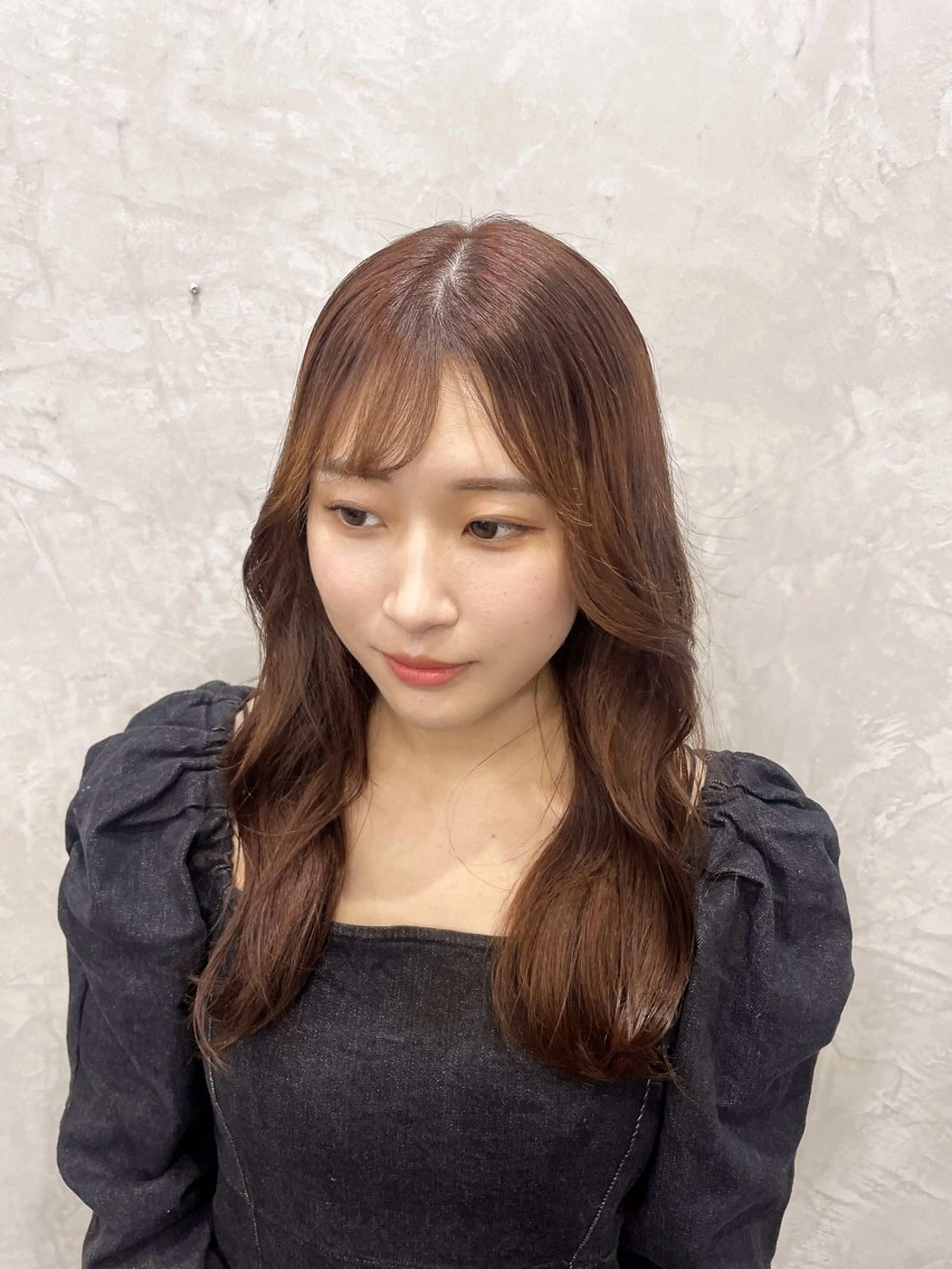 ロング オレンジブラウン ヘアカラー MaisonHALU さくらのヘアスタイル
