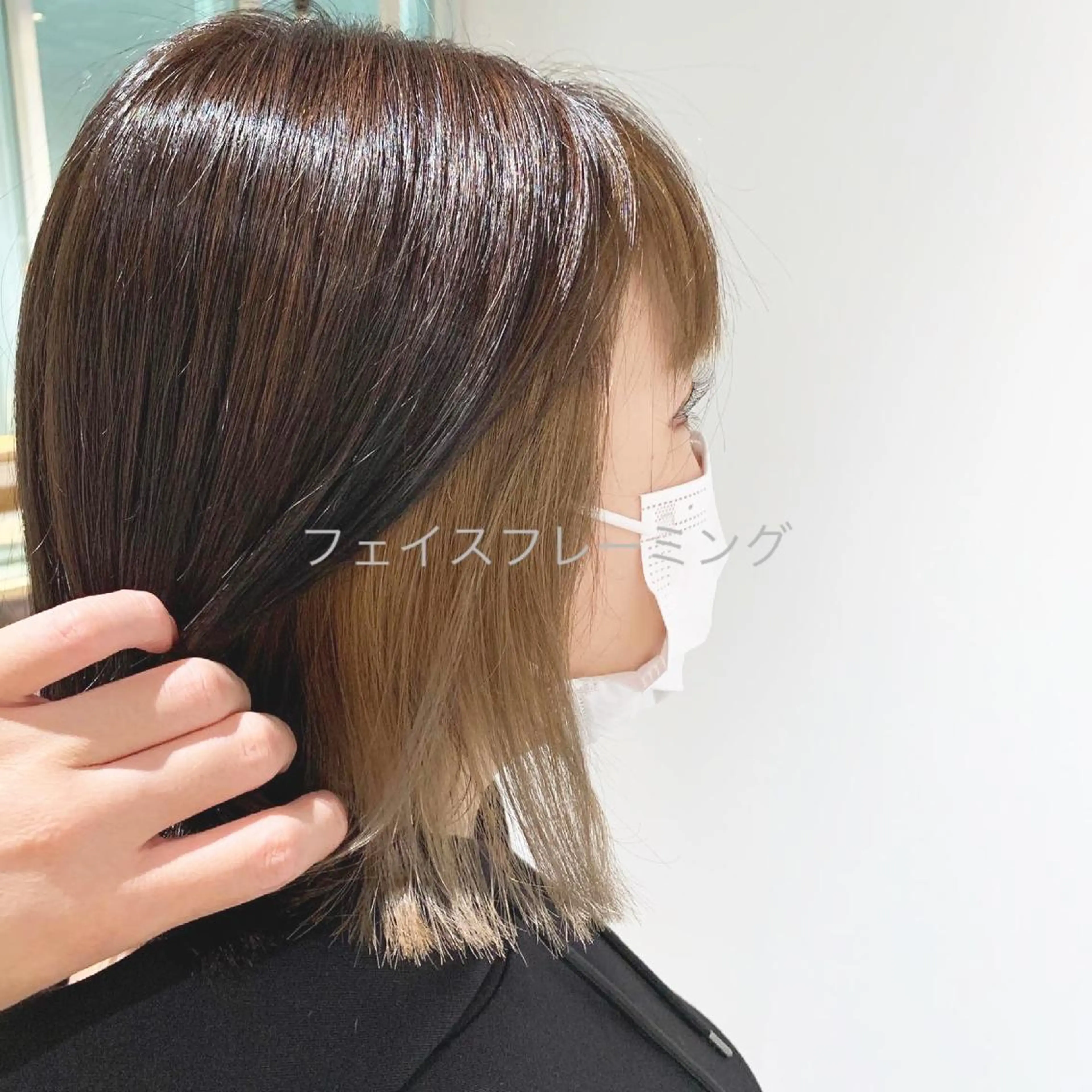 セミロング カラー ヘアアレンジ カット ヘアカラー トリートメント GO TODAY SHAiRE SALON 梅田店所属・柔らかくすみカラー ボブ/ショートのヘアスタイル