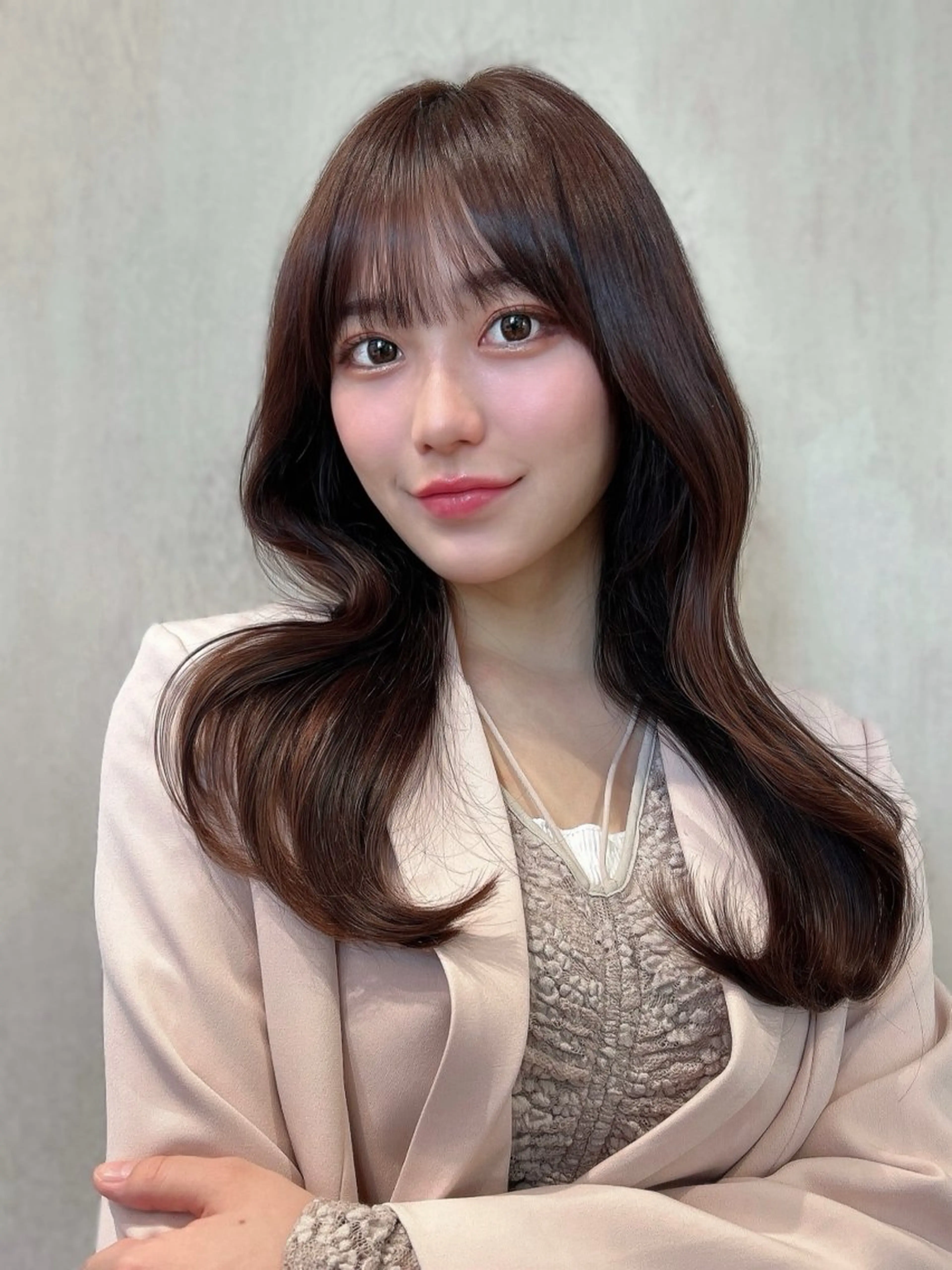 ロング カラー カット ヘアカラー トリートメント 新宿✨レイヤーカット 韓国ヘア/坂本亜裟海のヘアスタイル