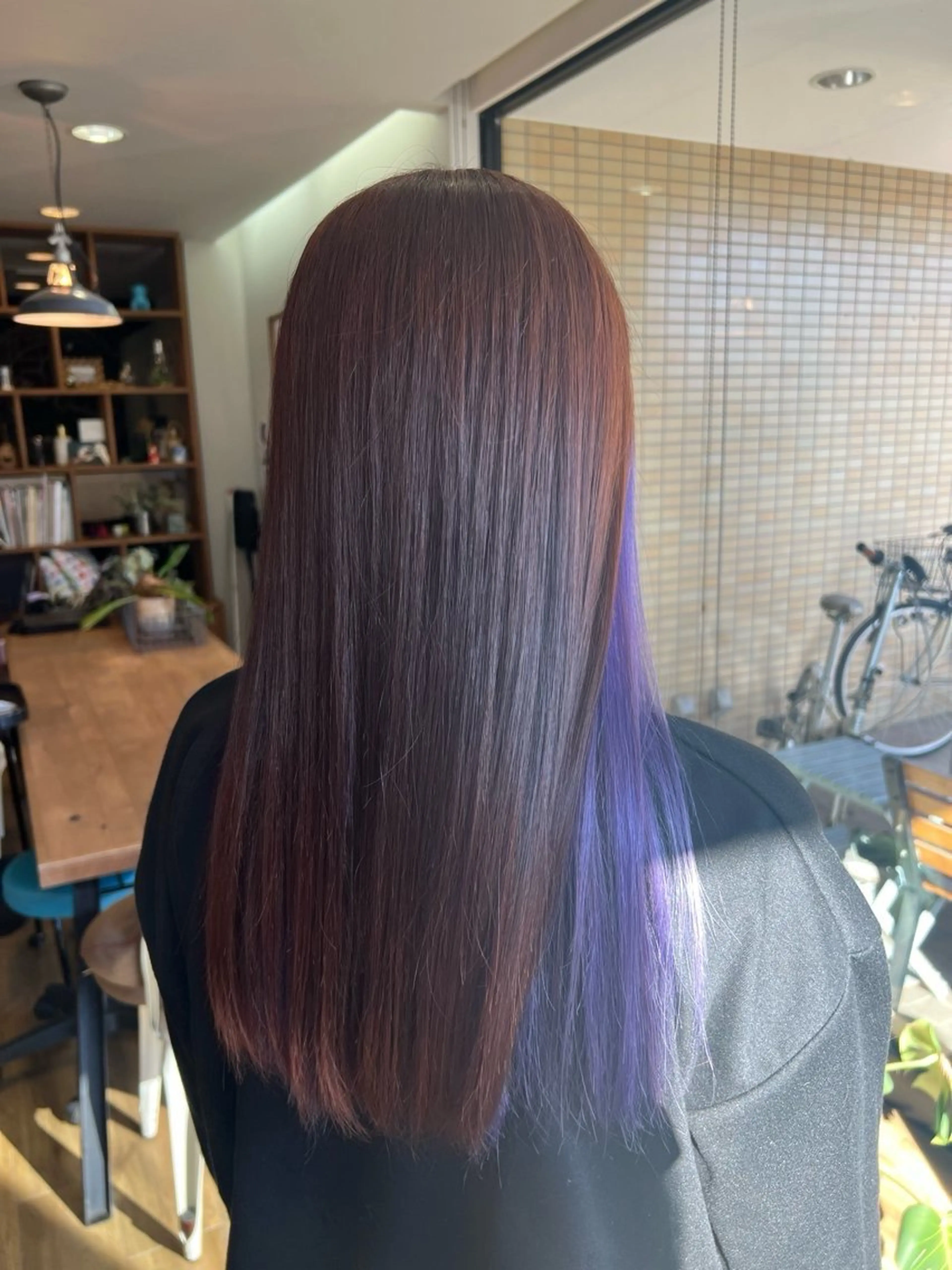 ロング カラー ピンクカラー ヘアカラー トリートメント ツキダテ ユイのヘアスタイル