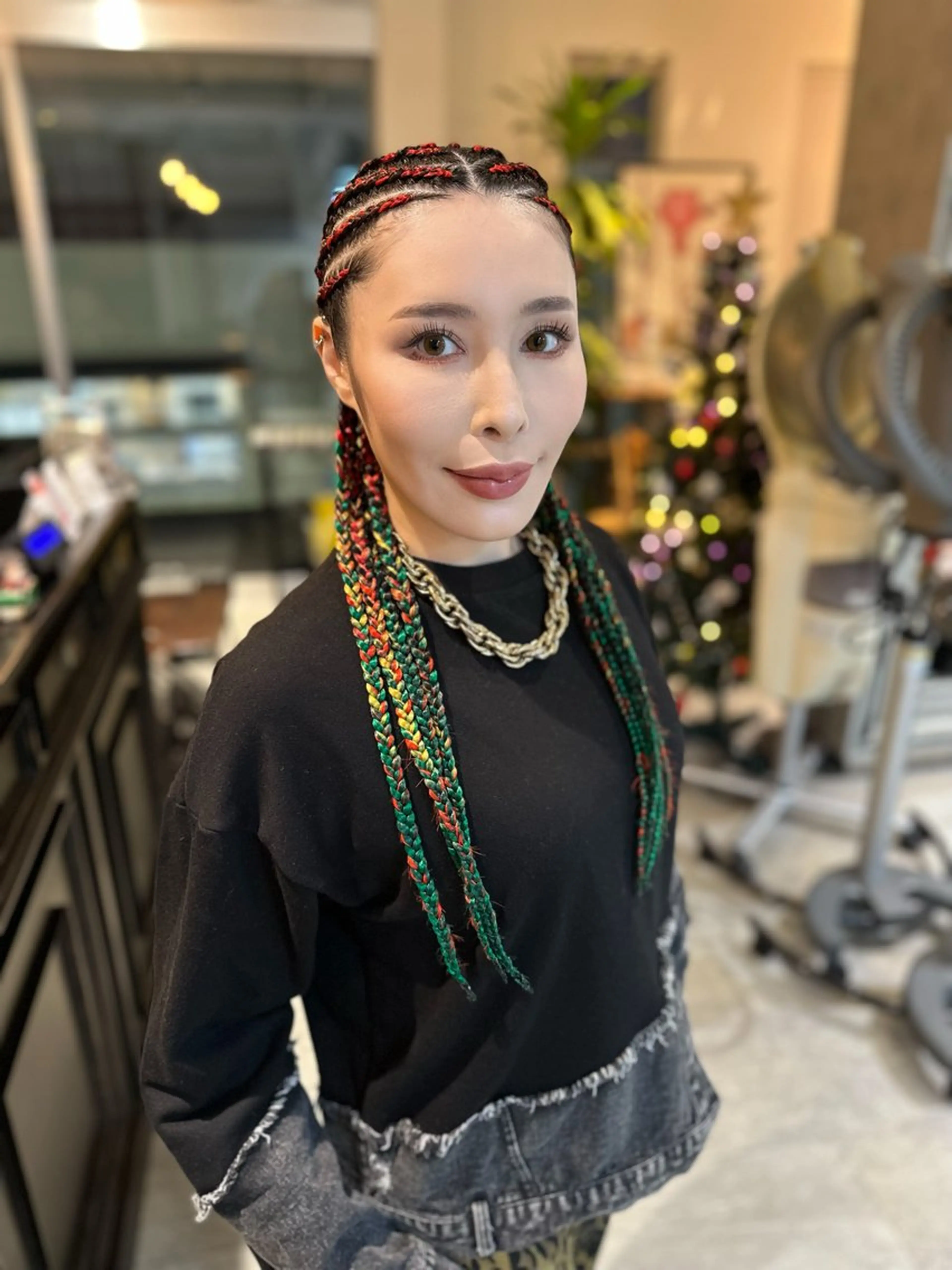 ヘアアレンジ エクステ エクステ ヘアセット BRAIDS💎愛子 大人ハイライト💎のヘアスタイル