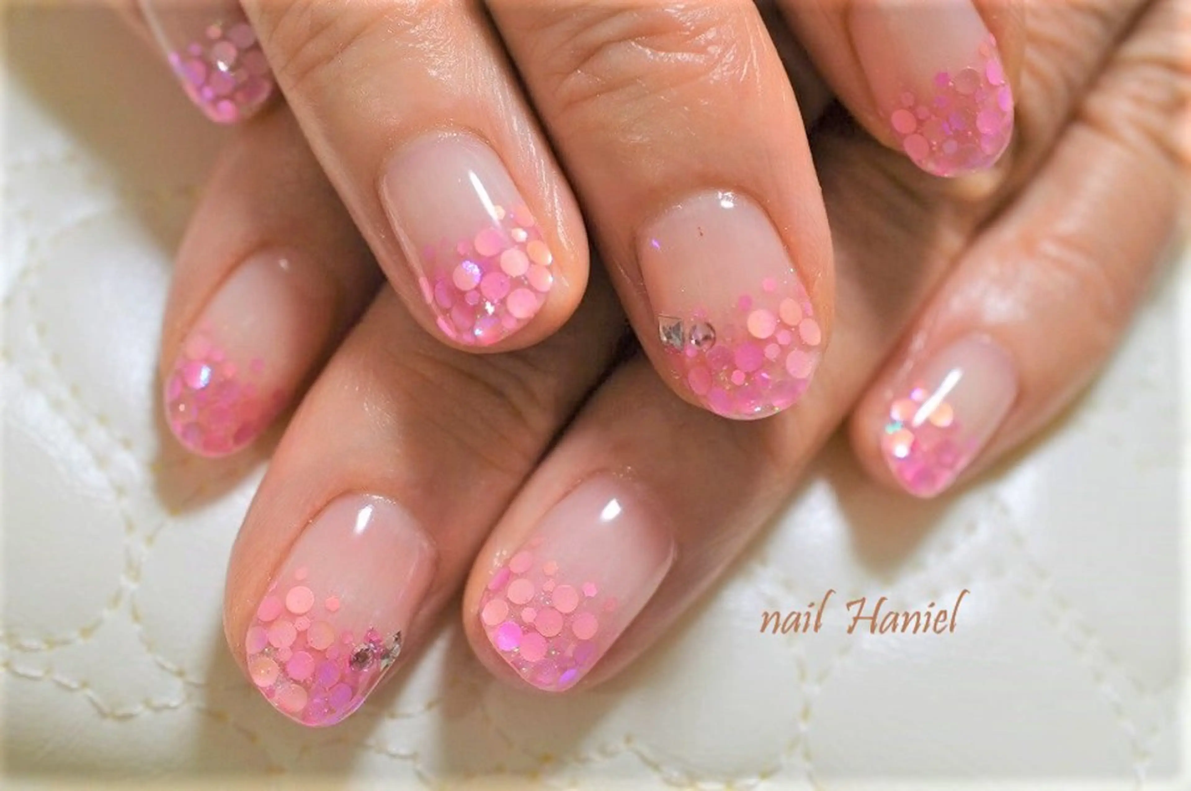 ネイル アートネイル クリアネイル ジェルネイル ホログラムネイル オフィスネイル nail Haniel所属・半蔵門サロンハニエル 魅神 ちよのネイルデザイン