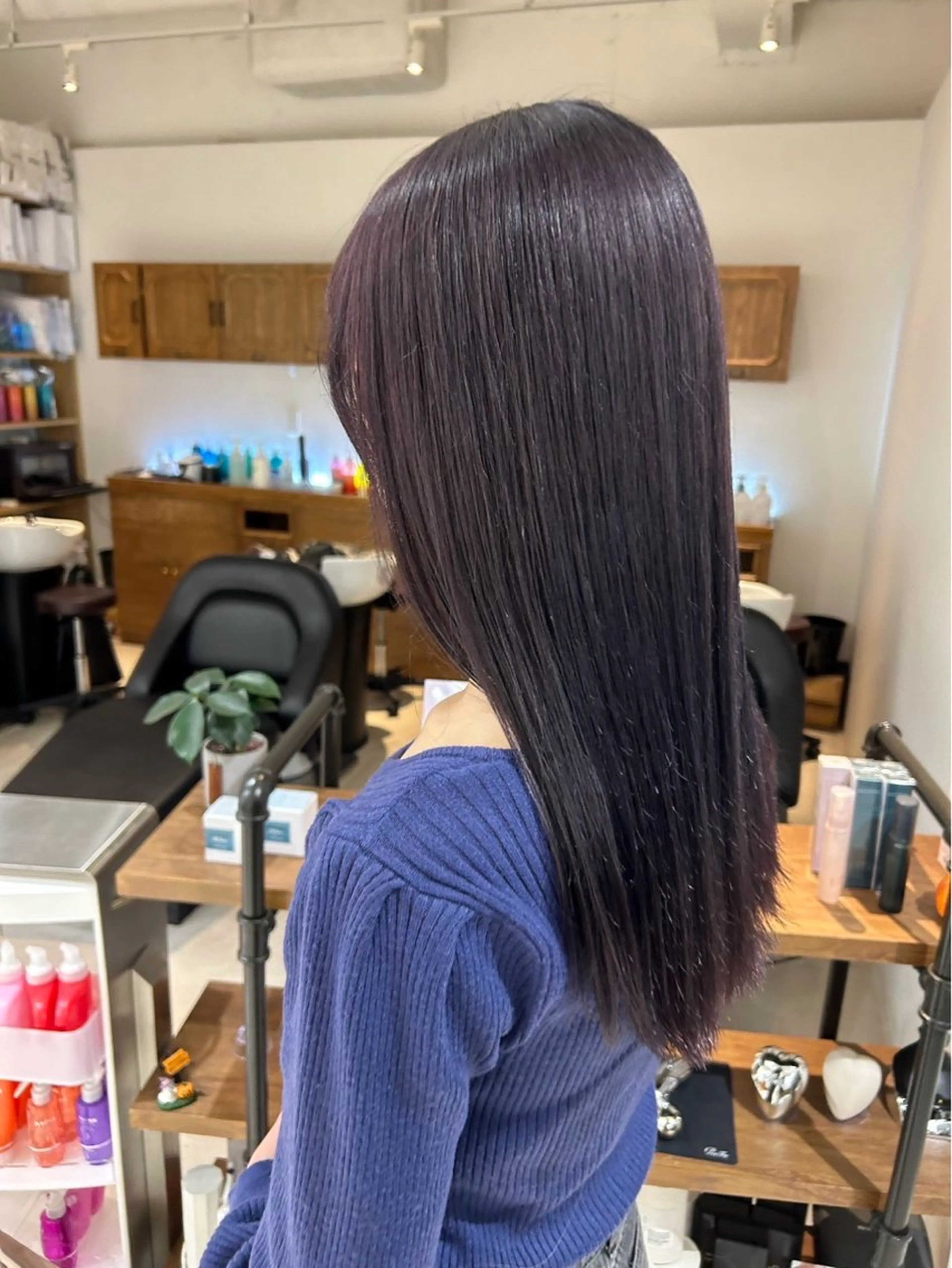 カラー 縮毛矯正 ヒメザキ ユリのヘアスタイル