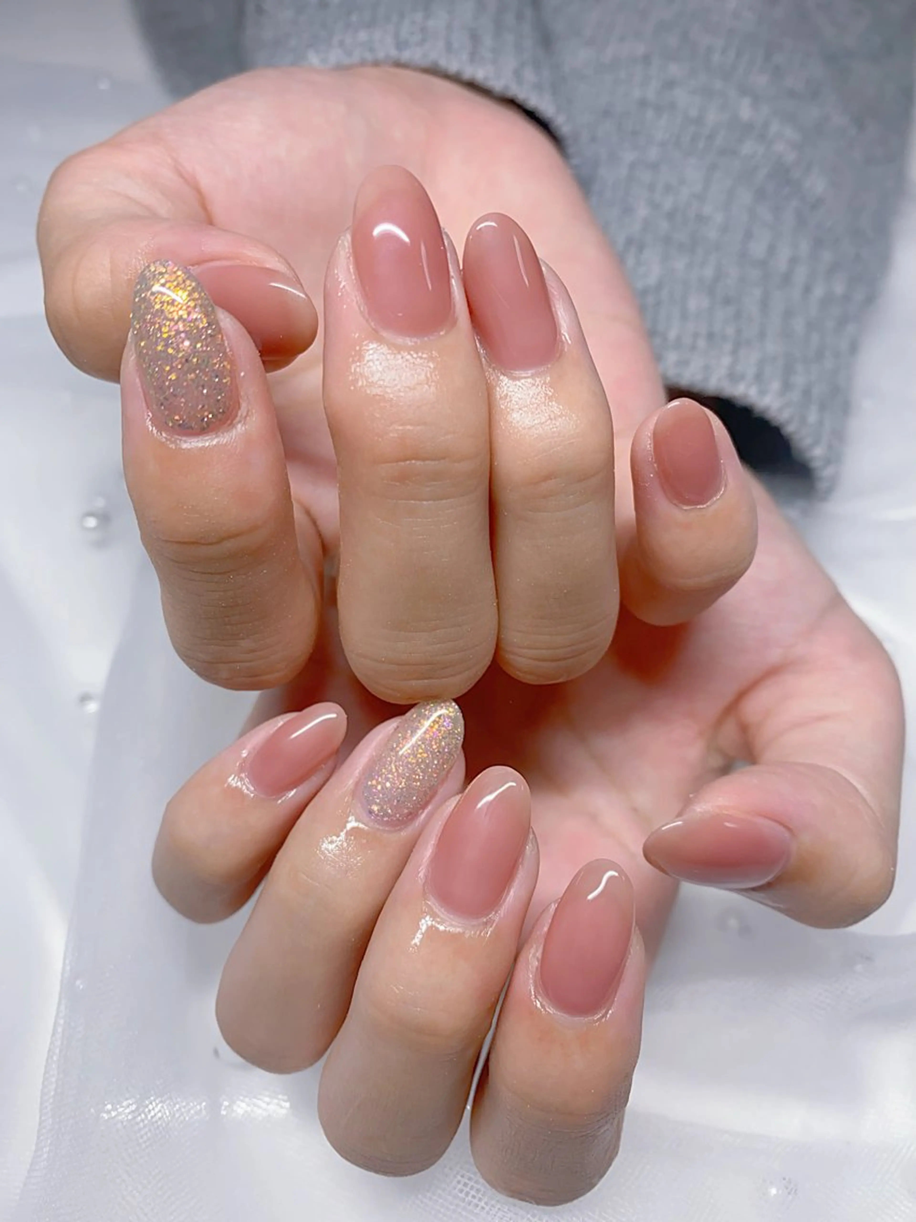 ネイル ラメ(グリッター) ピンク Jasmine nailsalon所属・ジャスミン ネイルサロンのネイルデザイン