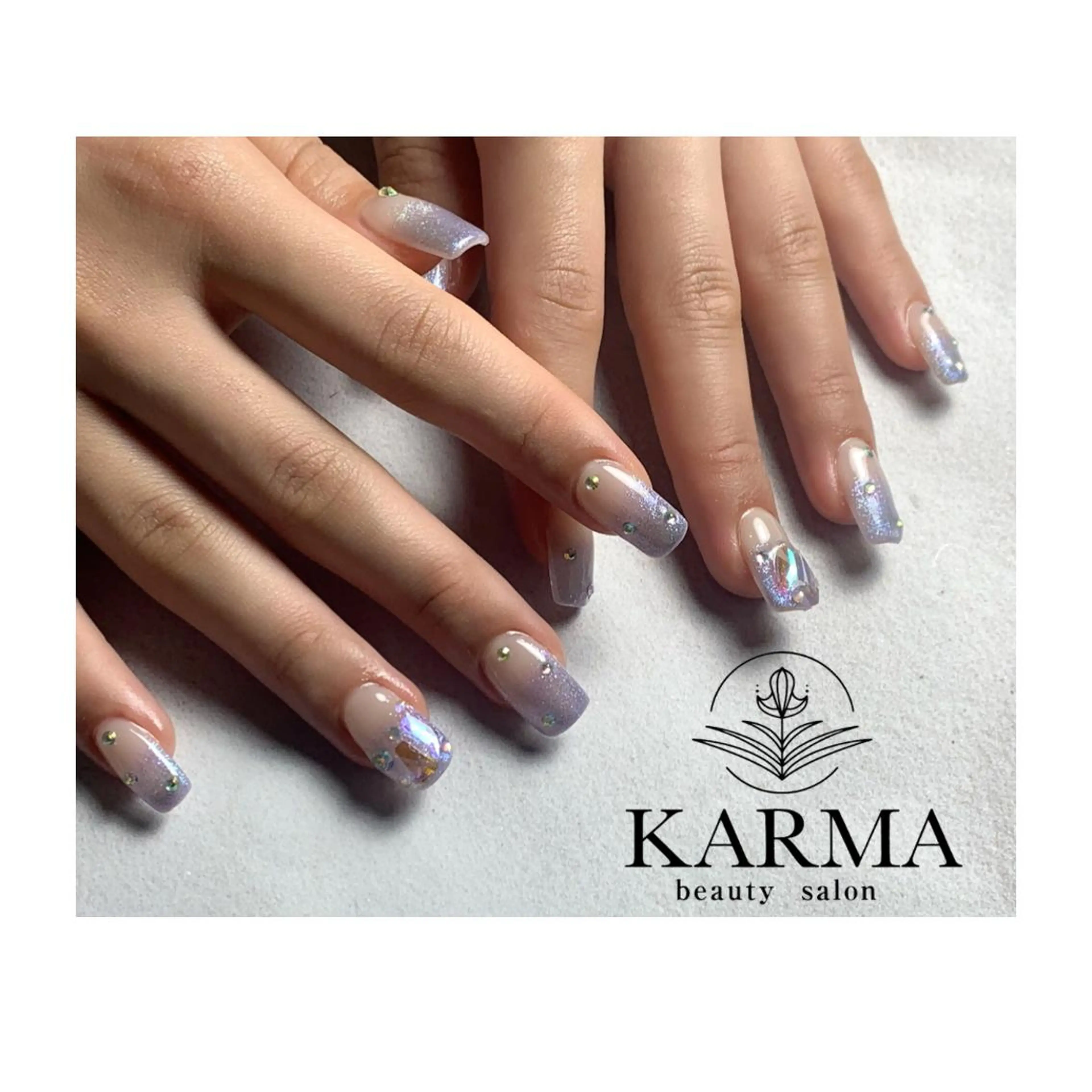 ロング ネイル マグネットネイル ハンドネイル KARMA salonのネイルデザイン