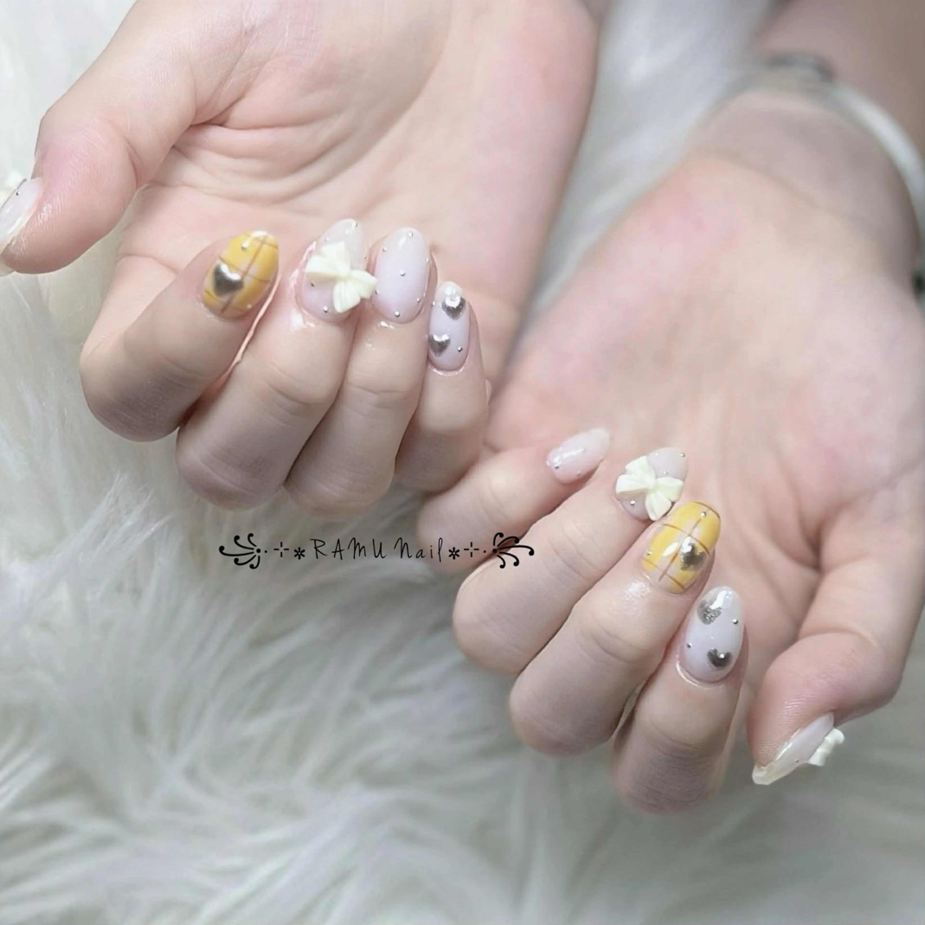 ネイル キラキラネイル マグネットネイル ミラーネイル ピンク ワンホンネイル ハンドネイル RAMU Nail 恵比寿店のネイルデザイン