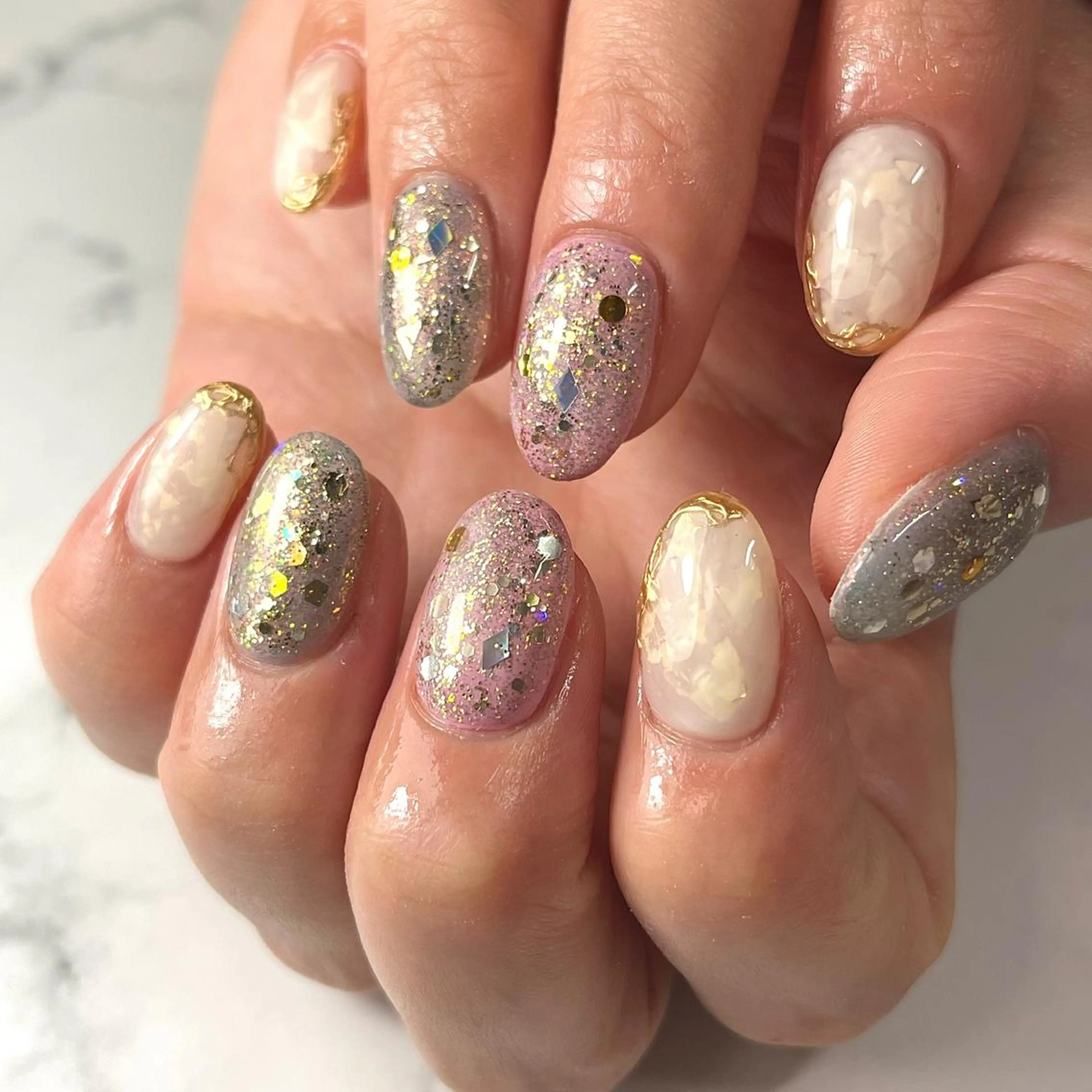 ネイル ジェルネイル 水色 ワンカラーネイル パラジェル ピンク ハンドネイル NAIL NOWのネイルデザイン
