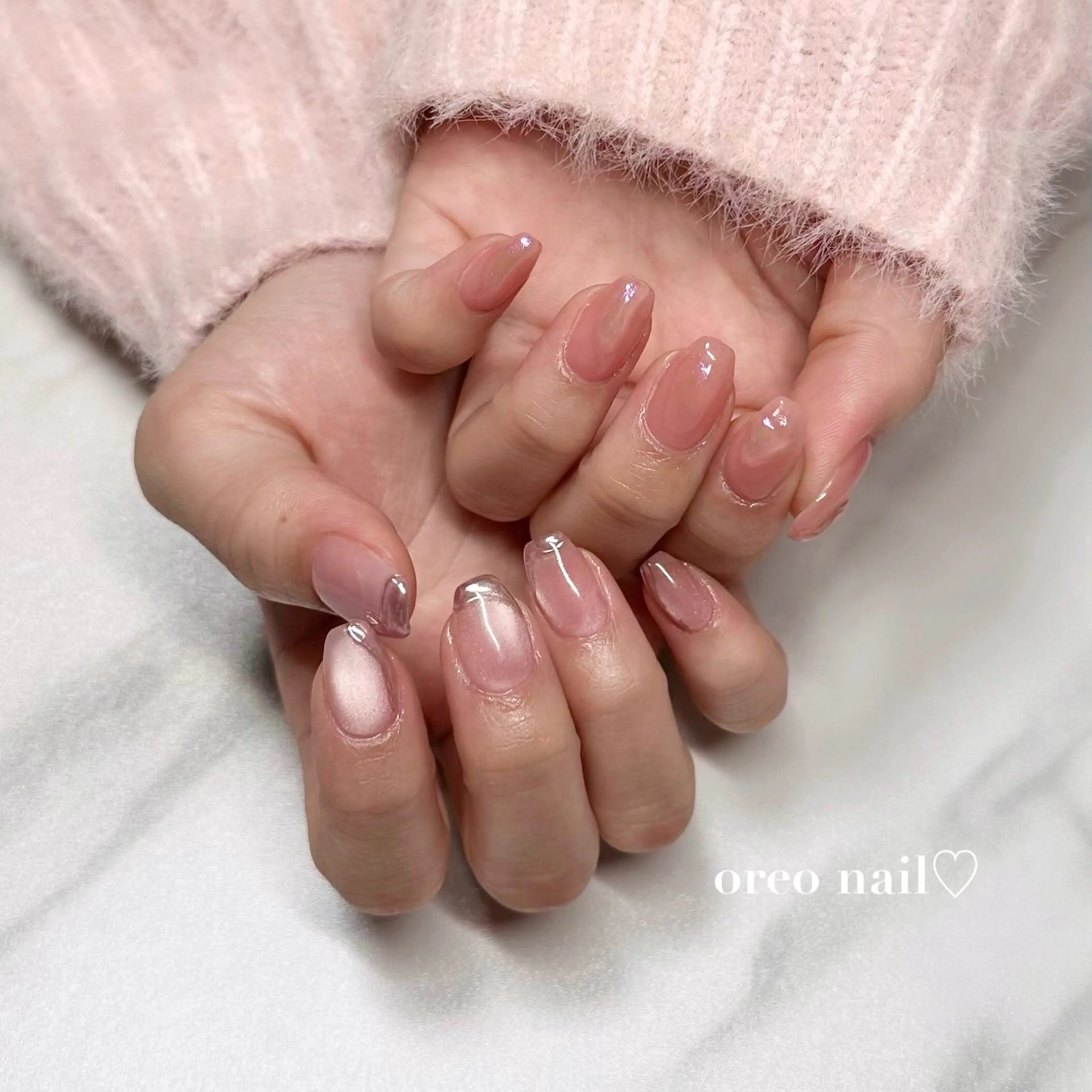 ネイル ガーリー ニュアンスネイル ピンク 春ネイル oreo salon miyu 池袋のネイルデザイン