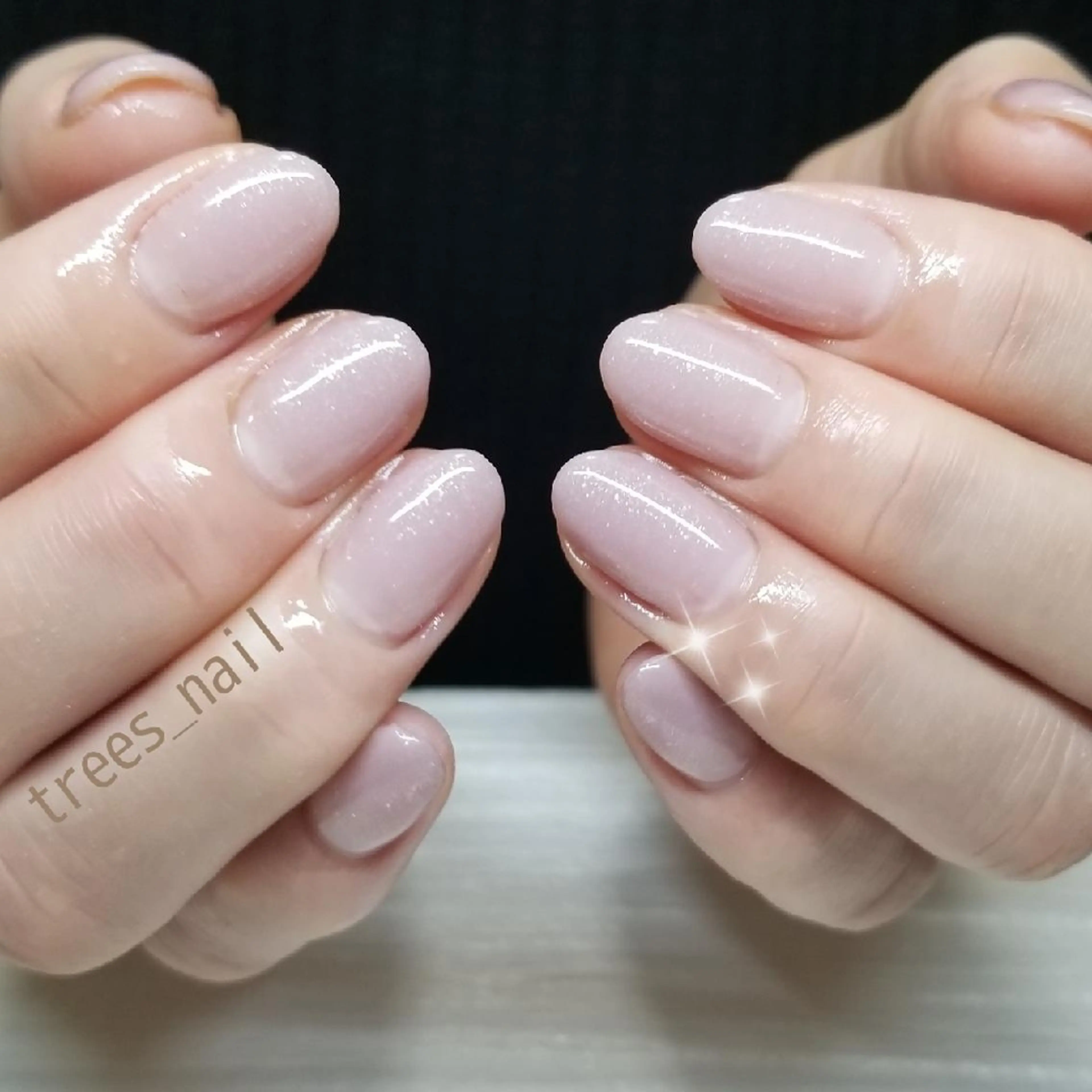 ネイル ワンカラーネイル ピンク ピンクベージュ シンプルネイル trees_ nailのネイルデザイン