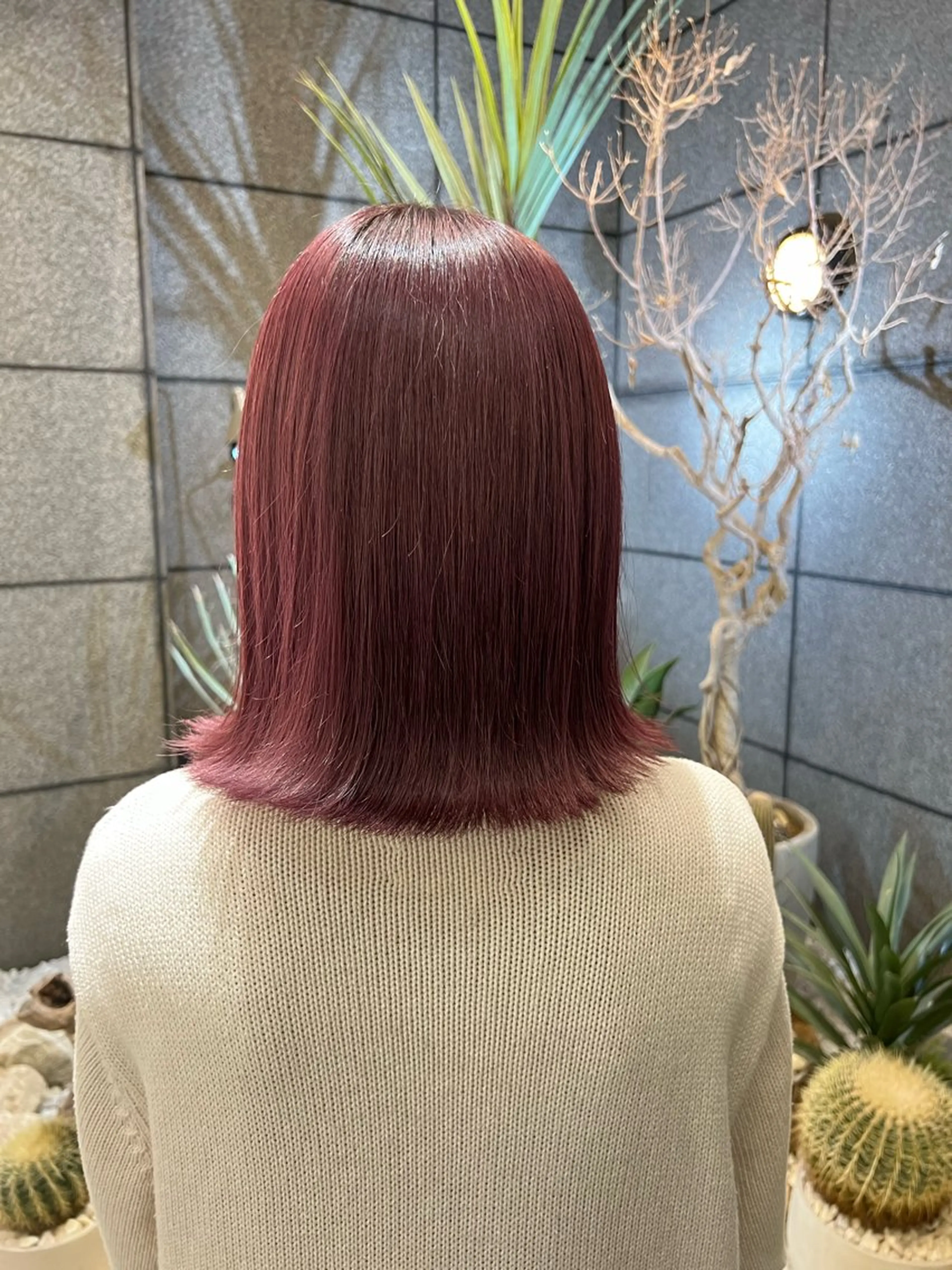 ミディアム カラー ブリーチ ダブルカラー ピンクカラー レッドカラー 酸性ストレート人気 No,1/カスミ🩰のヘアスタイル