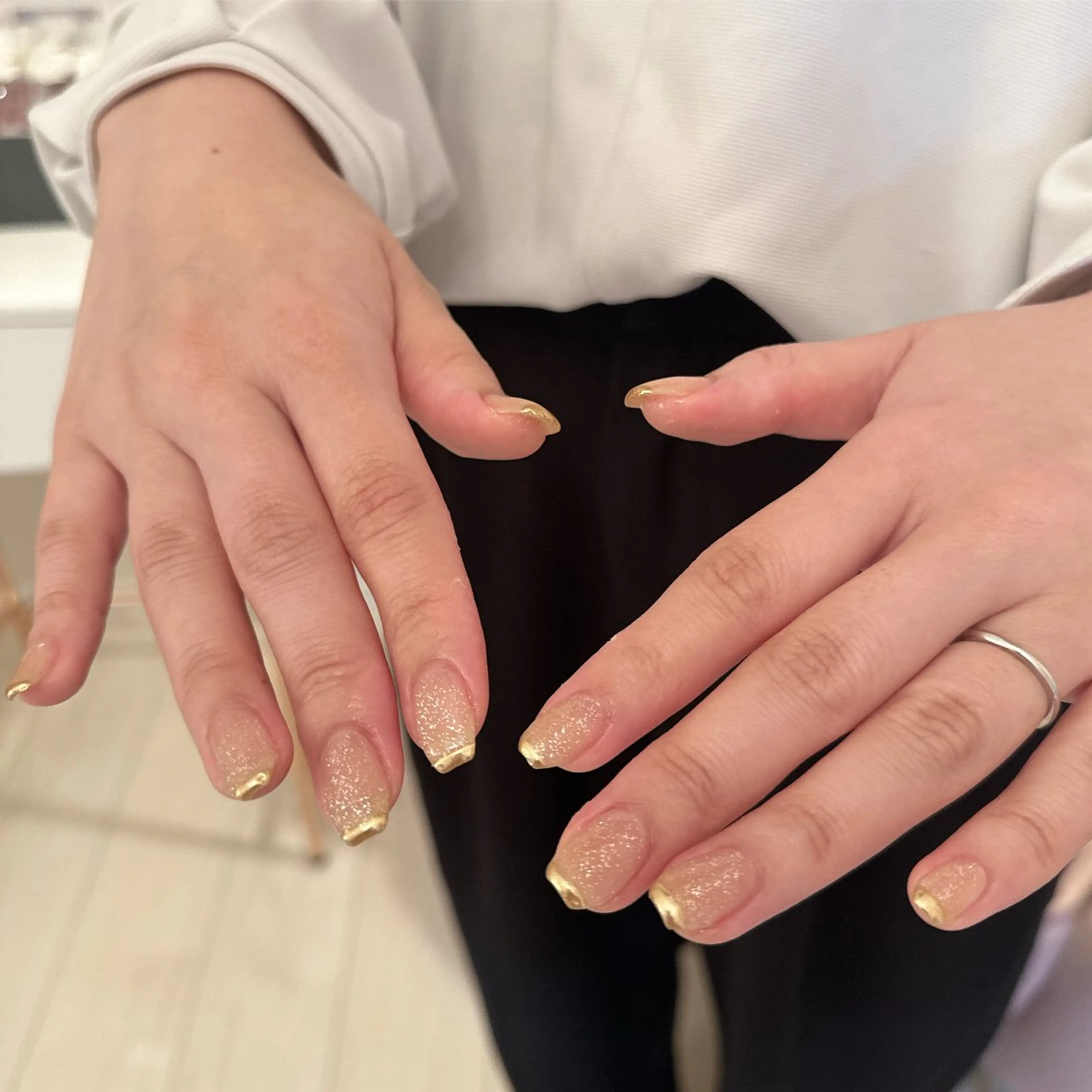 ネイル フレンチネイル ミラーネイル nail salon coco.のネイルデザイン