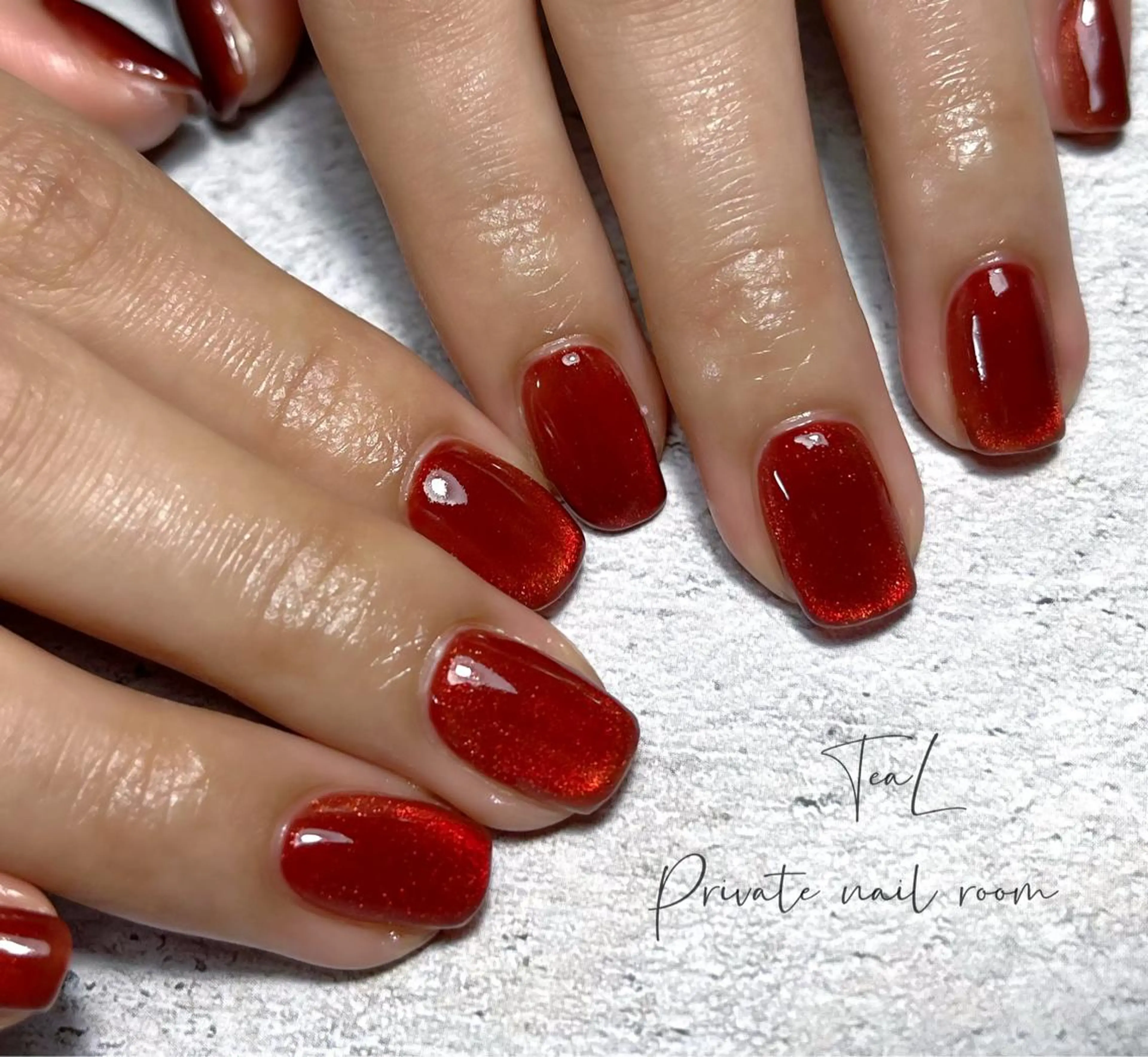 ネイル マグネットネイル ワンカラーネイル ハンドネイル TeaL nailのネイルデザイン