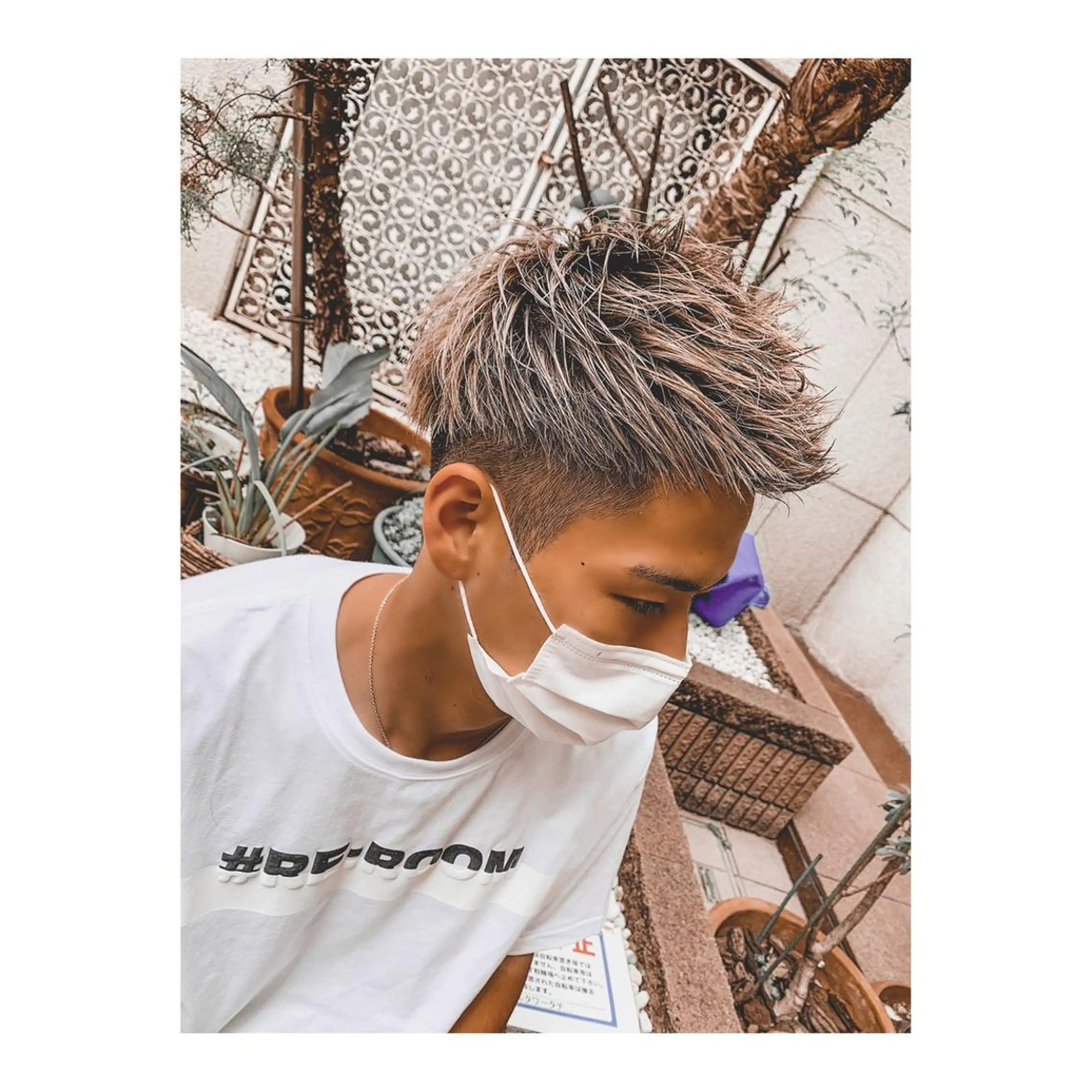 ショート カラー ヘアアレンジ メンズ ヘアセット ange☞ soutaのヘアスタイル