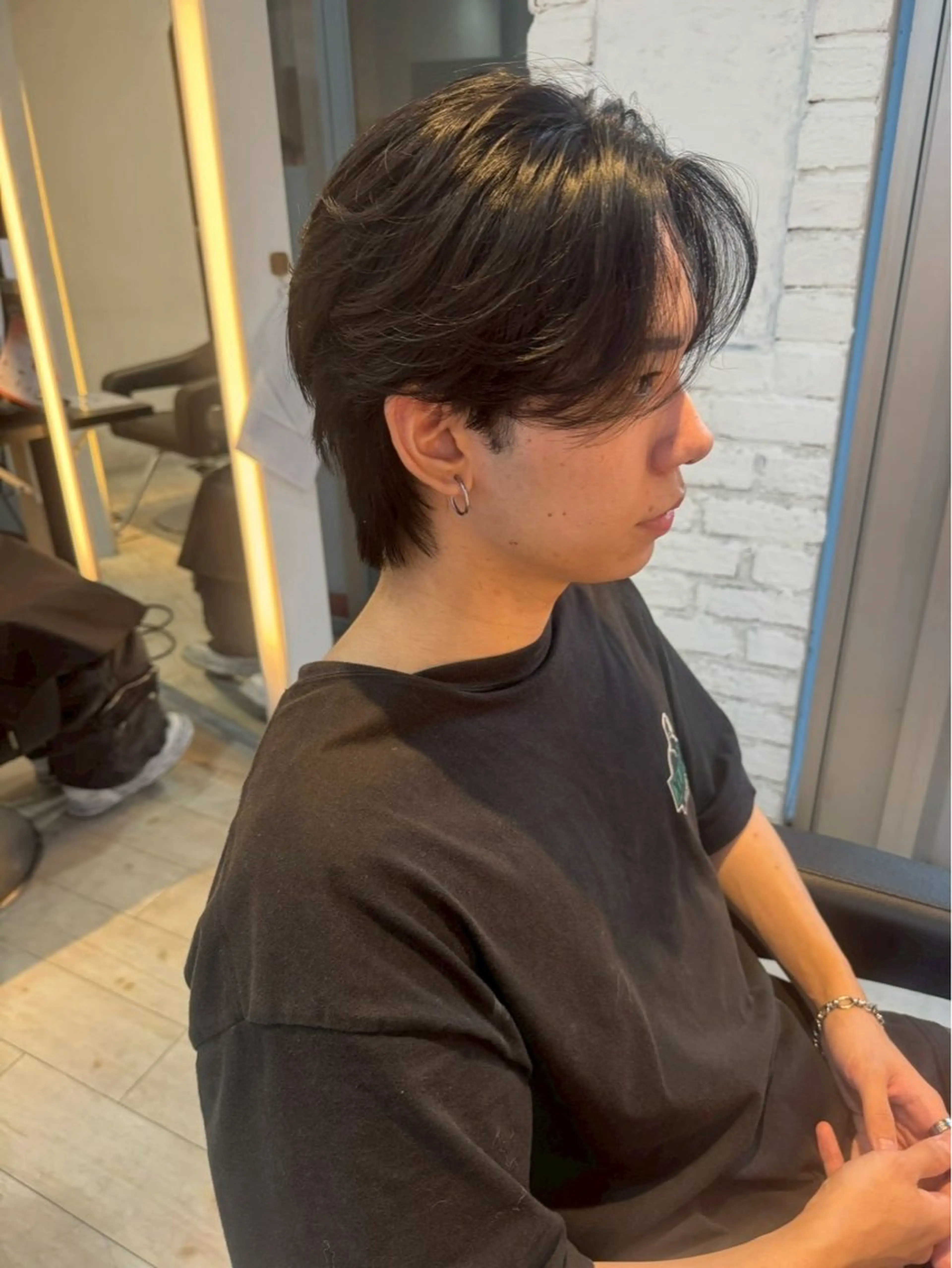 メンズ センターパート コンマヘア ダウンパーマ フェザーパーマ カルマパーマ パーマ メンズ特化/ 透明感カラー/りなのヘアスタイル