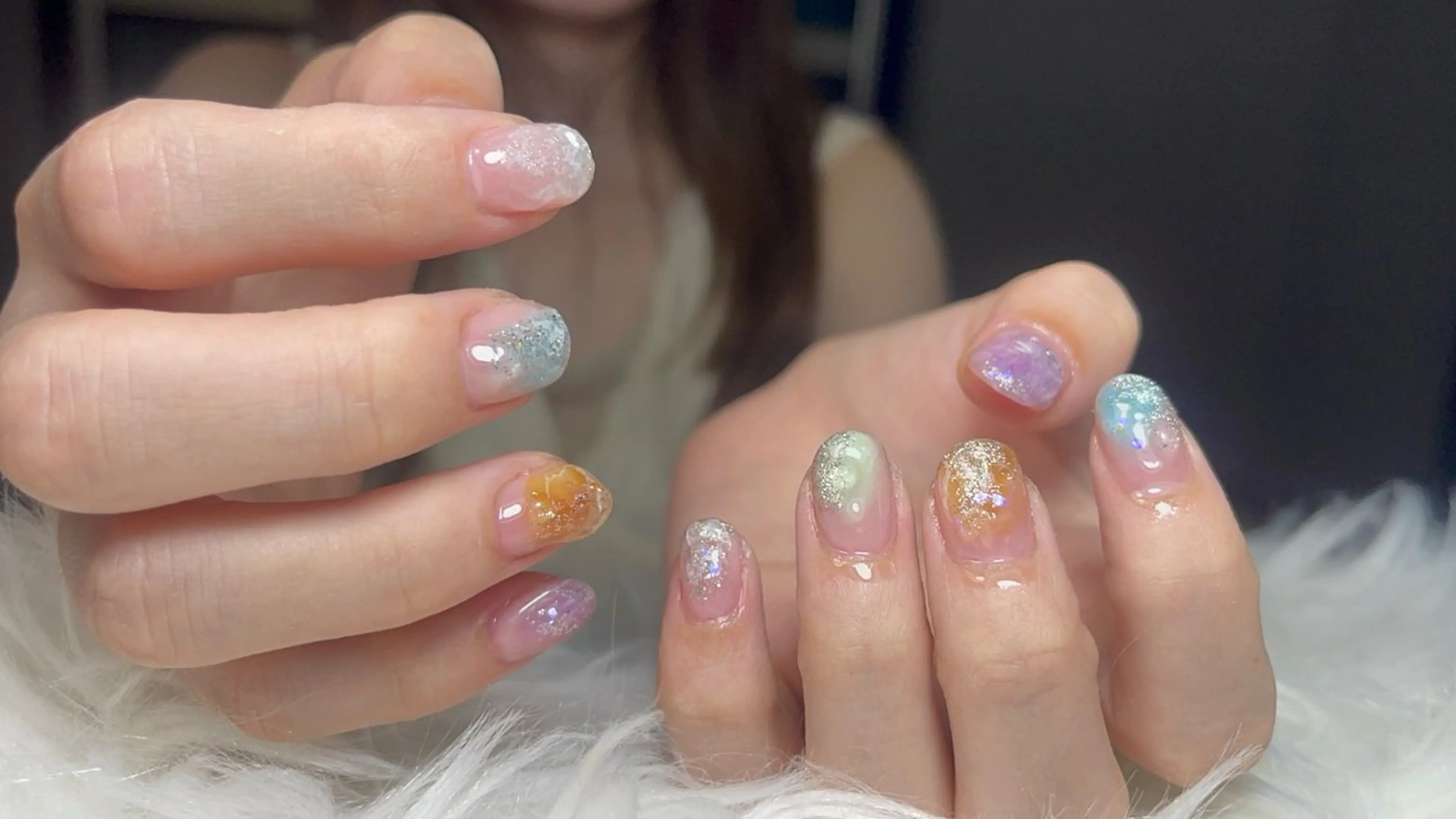 ネイル アートネイル クリアネイル ニュアンスネイル ぷっくりネイル ハンドネイル Lillie nail salonのネイルデザイン