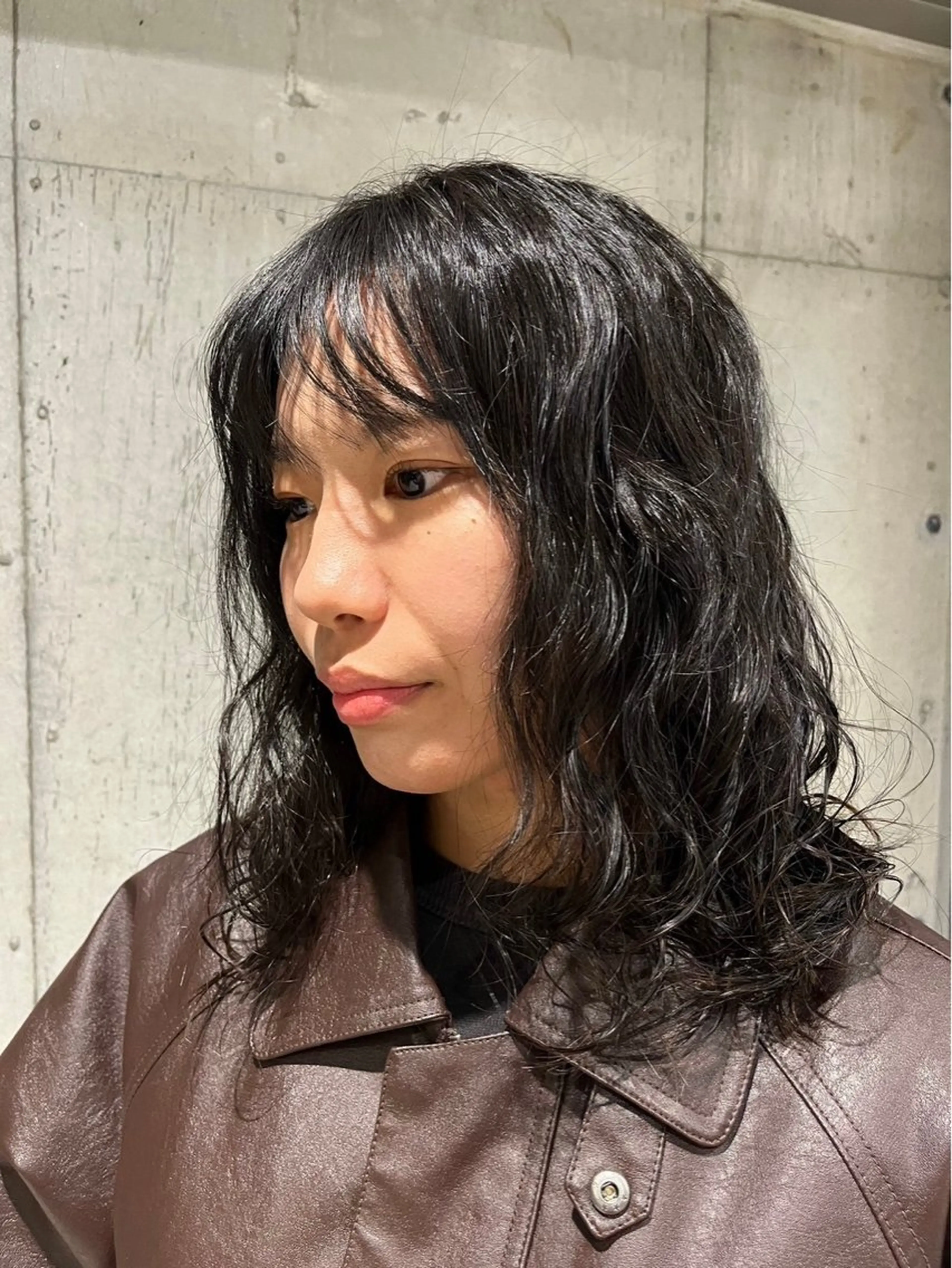 ミディアム パーマ パーマ 🤡うる艶カラー 🤡みさきのヘアスタイル