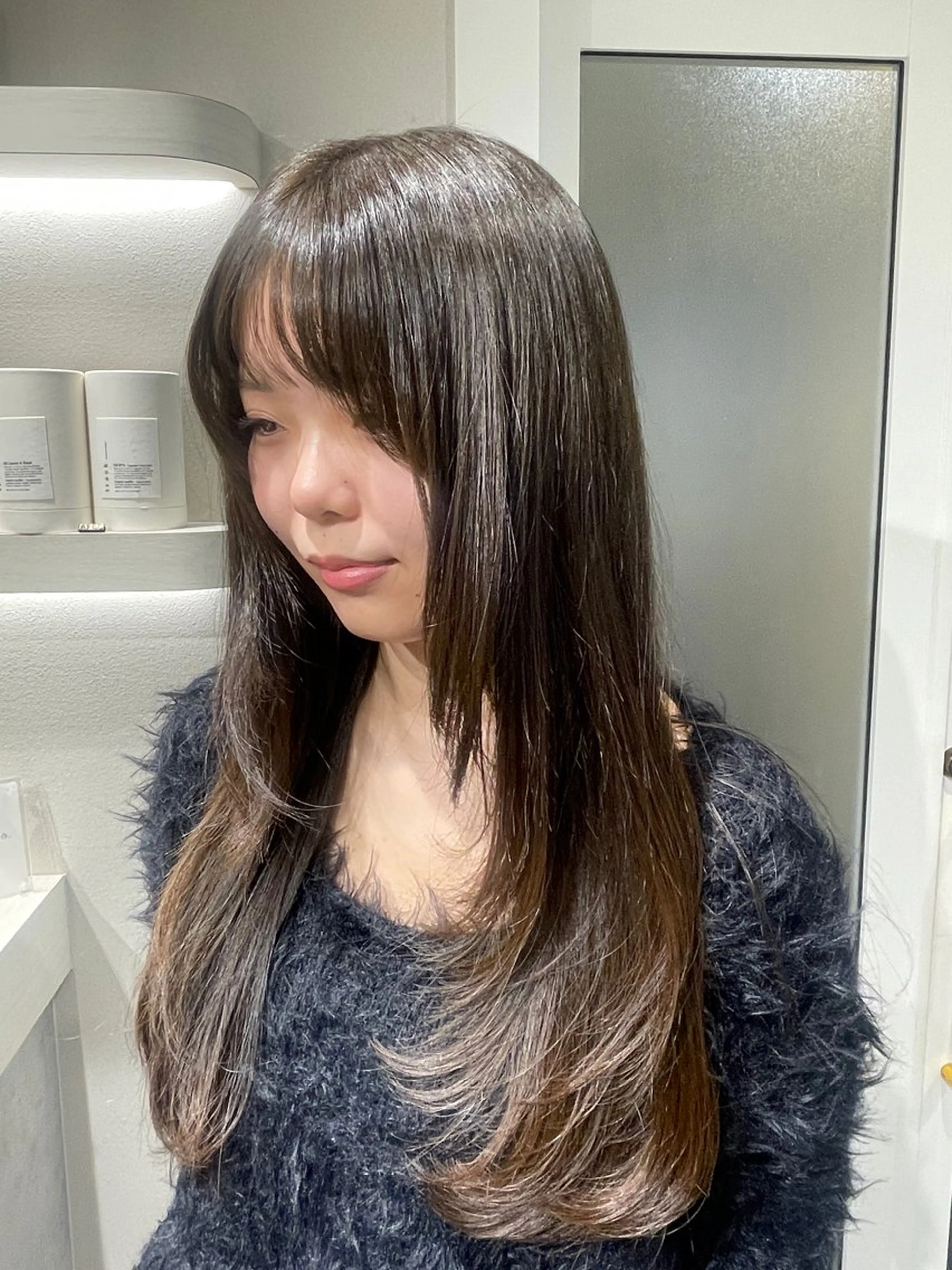 セミロング カラー エンドウ ミノリ🤎 /半個室/レイヤーのヘアスタイル