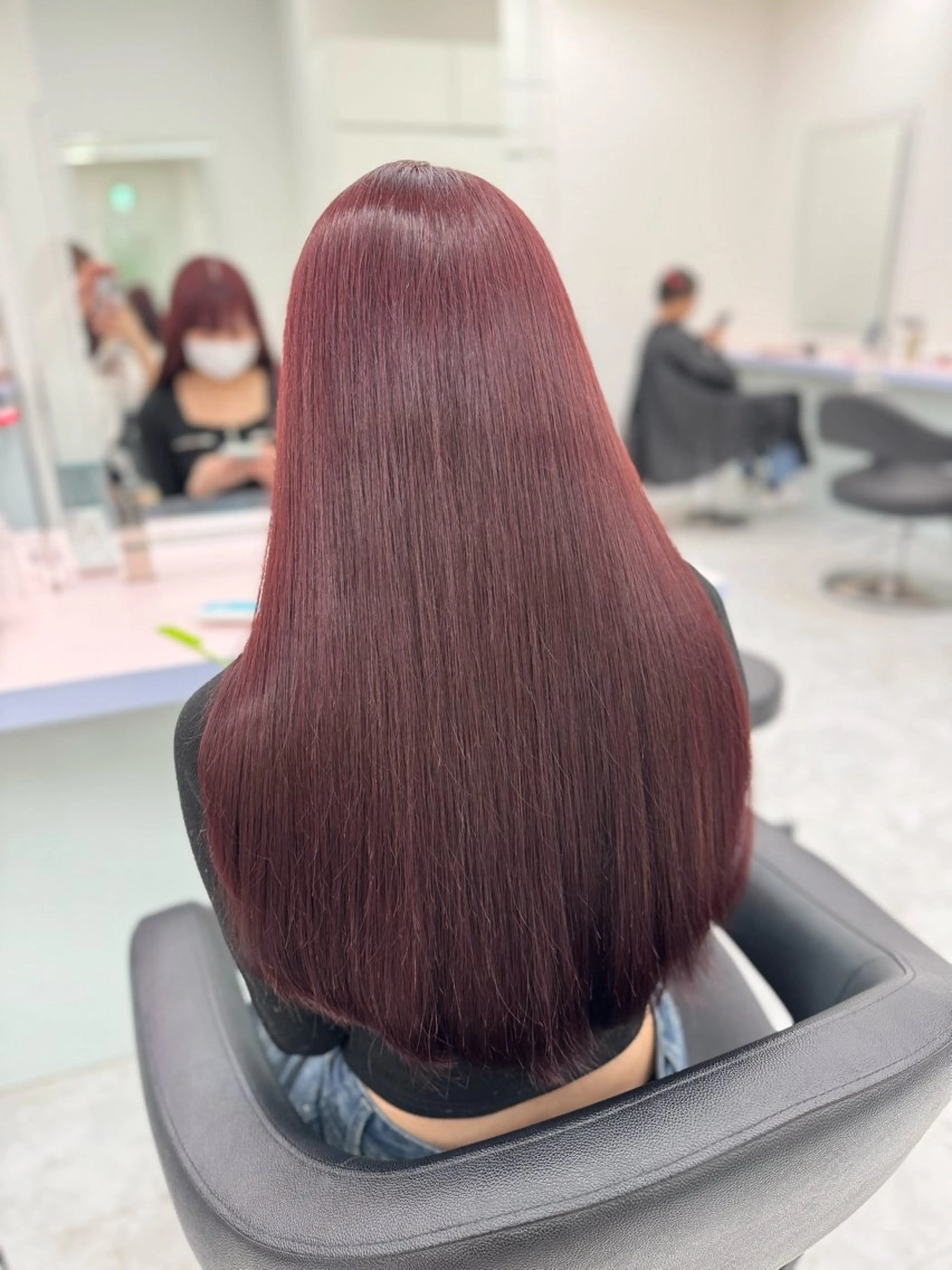 セミロング カラー レッドカラー ♡ブリーチカラー♡ Mirioのヘアスタイル