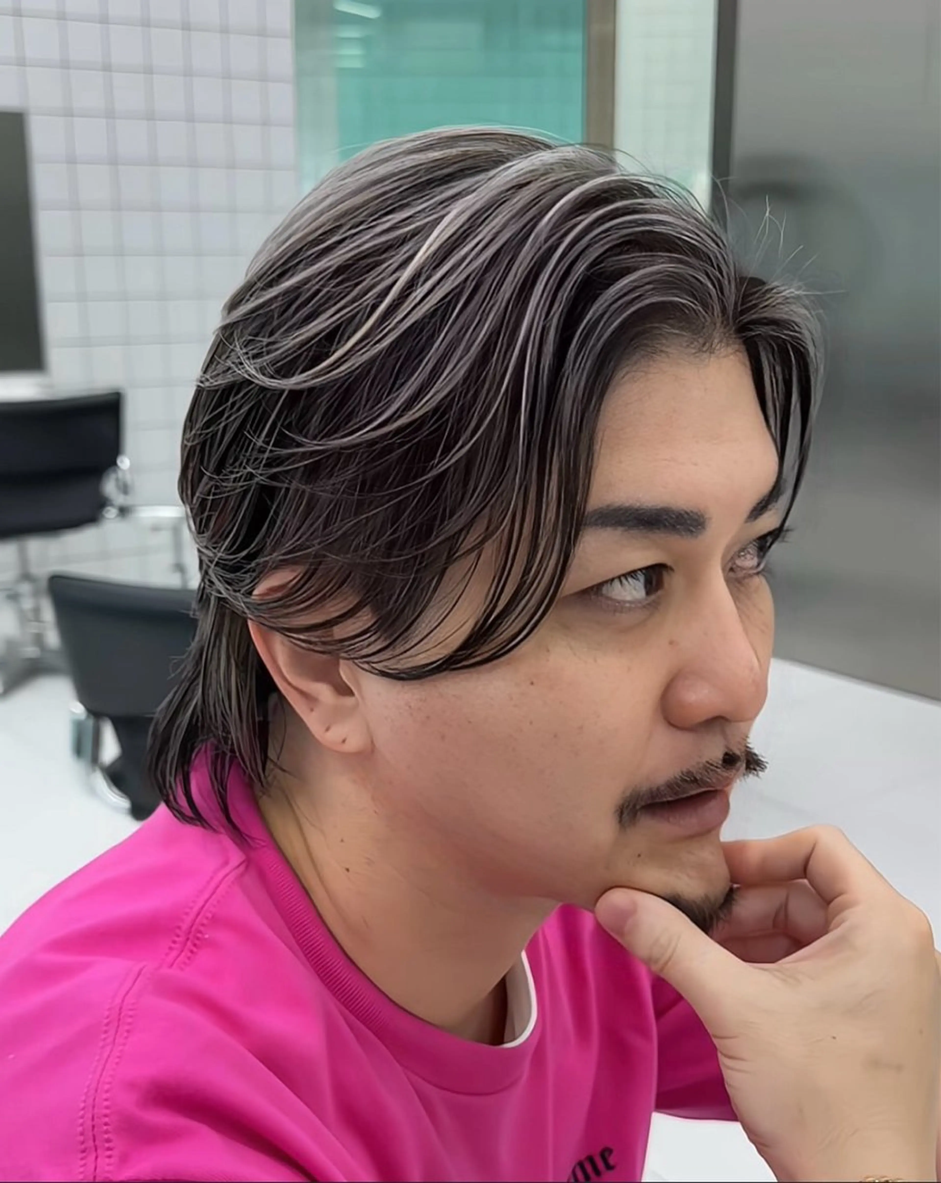 メンズ メンズハイライト メンズメッシュ カット ヘアカラー 白髪ぼかしメッシュ/ 大人メッシュ/ゆうとのヘアスタイル