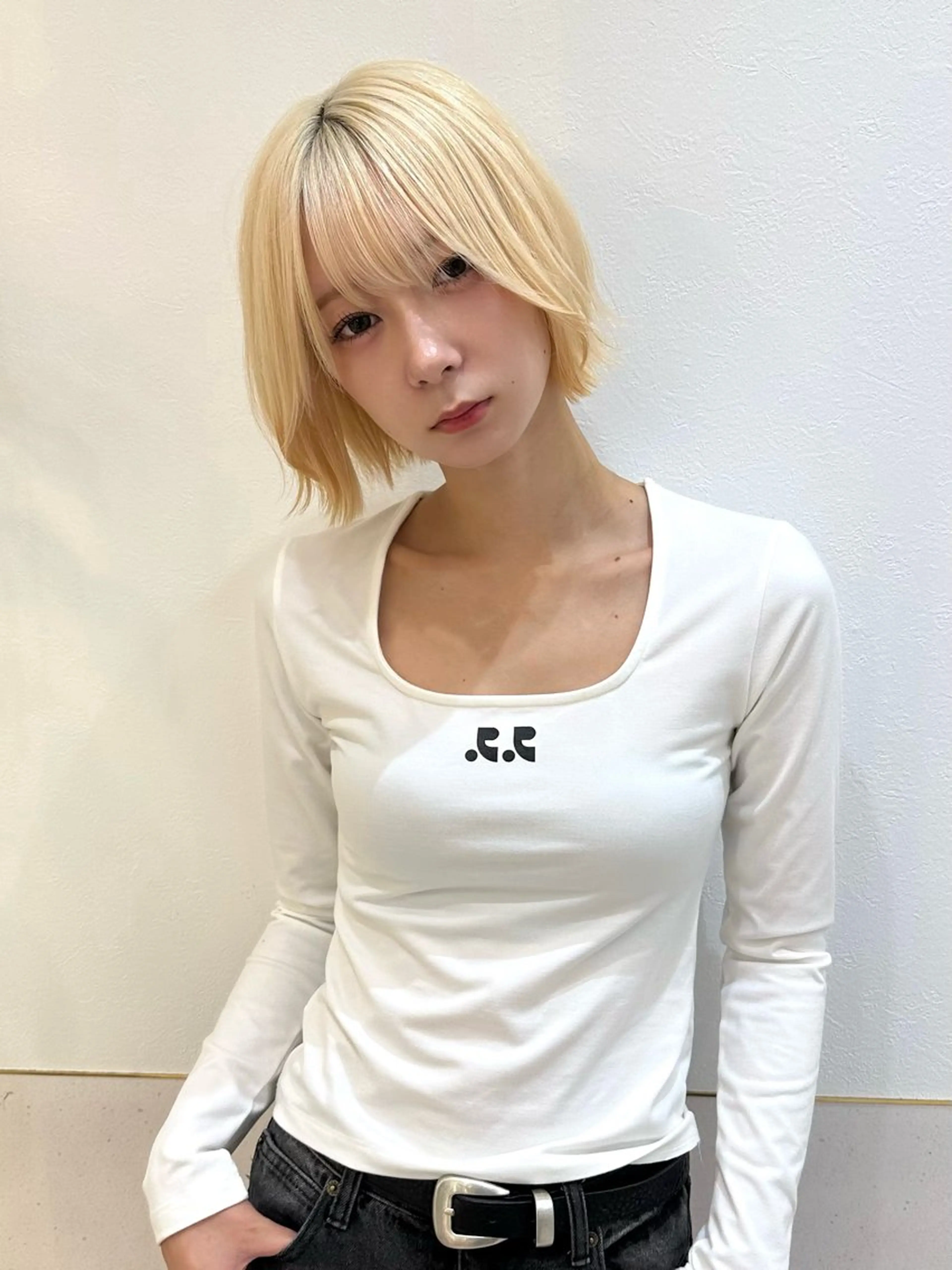 ミディアム カラー ショートボブ ミディアムパーマ バレイヤージュ ベージュカラー ブリーチ カット ヘアカラー トリートメント 新宿/髪質改善/艶髪 韓国ヘア/大重聖斗のヘアスタイル