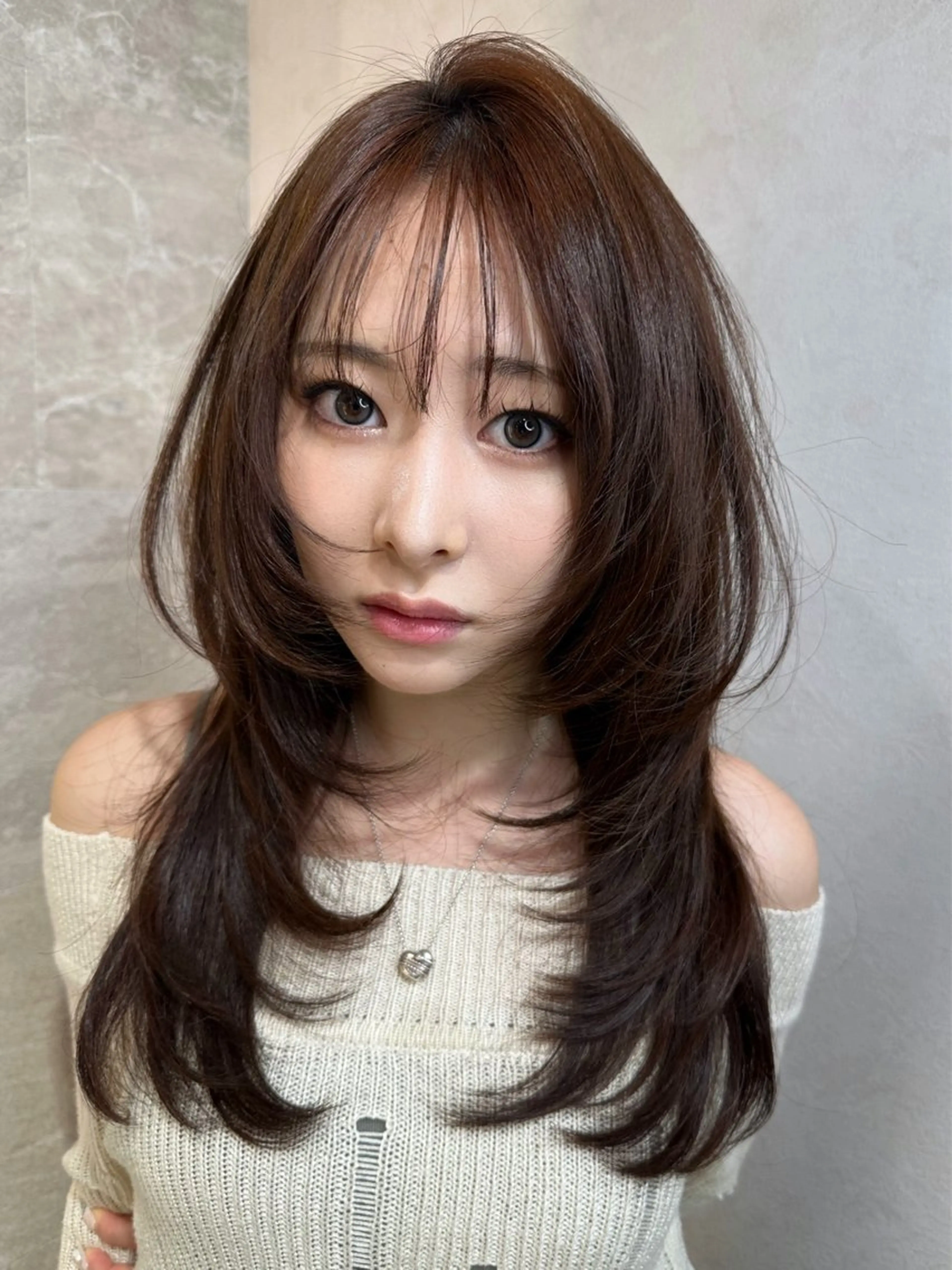ロング カラー ボルドーカラー ハッシュカット レイヤー/艶髪/ 髪質改善/YUYAのヘアスタイル