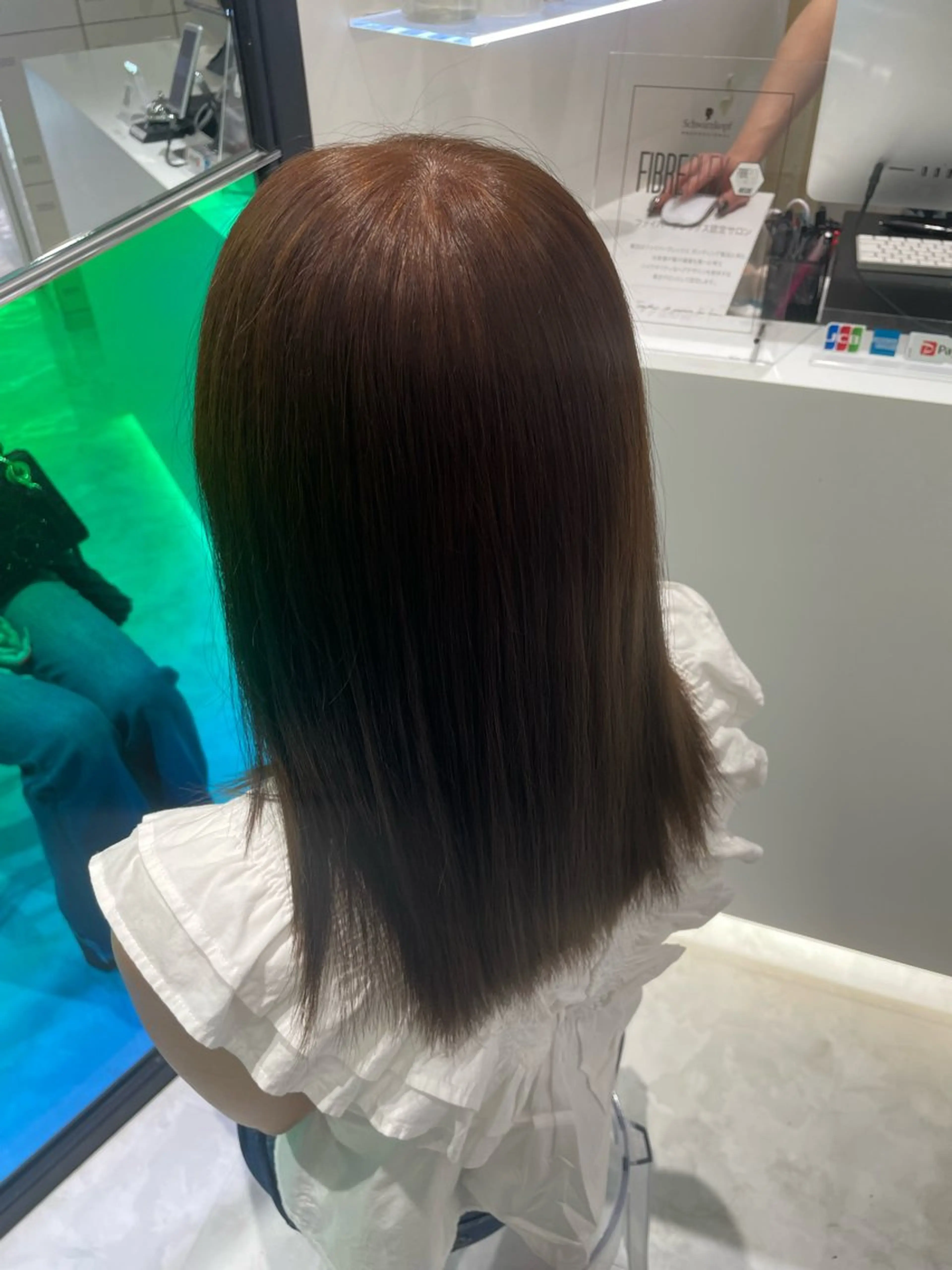 セミロング カラー ヘアカラー トレンド暖色ヘア♥️ miu♥️のヘアスタイル