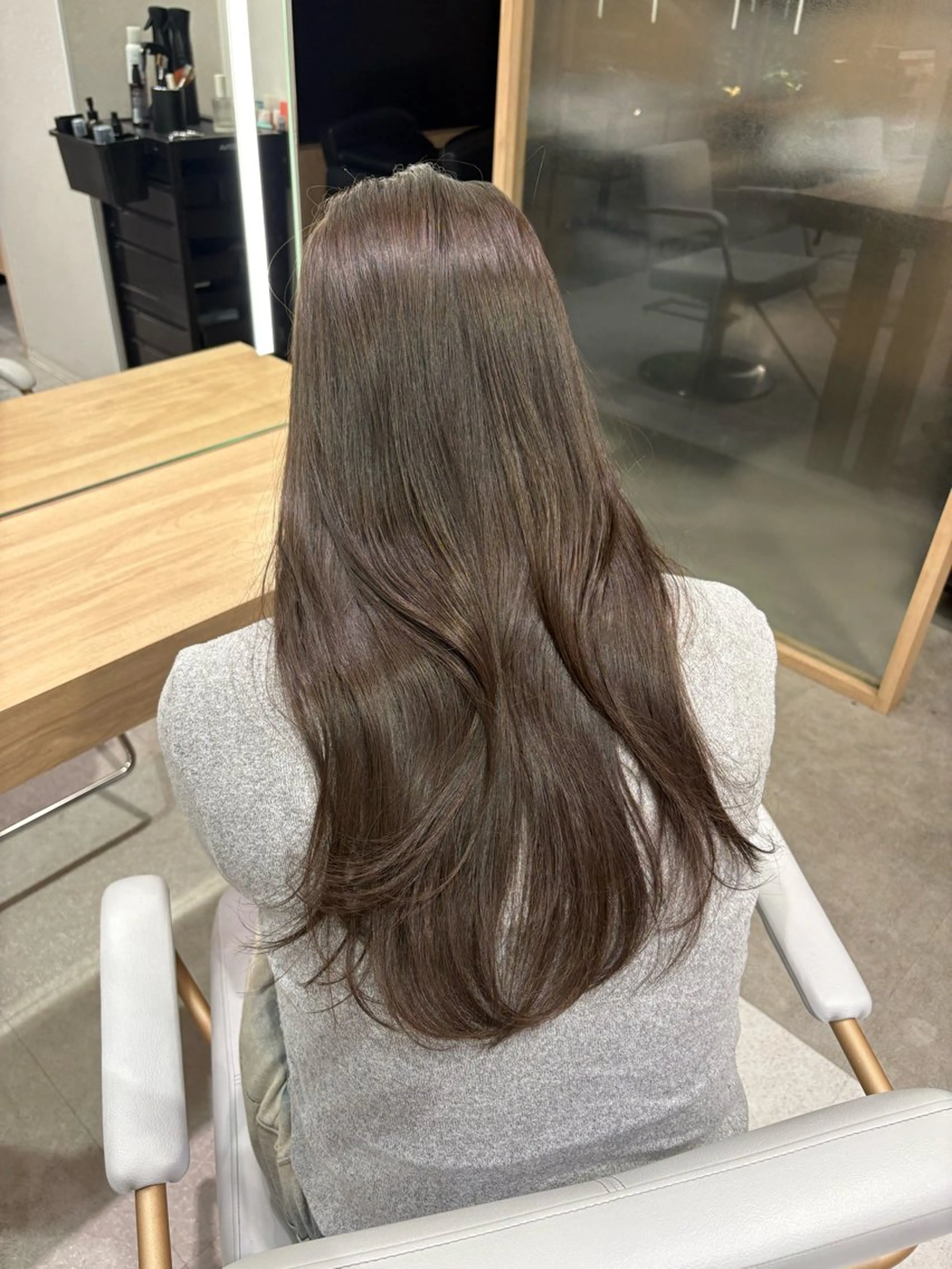 ロング ヘアカラー トリートメント ブリーチなしカラー/ 縮毛矯正🍓kaeのヘアスタイル